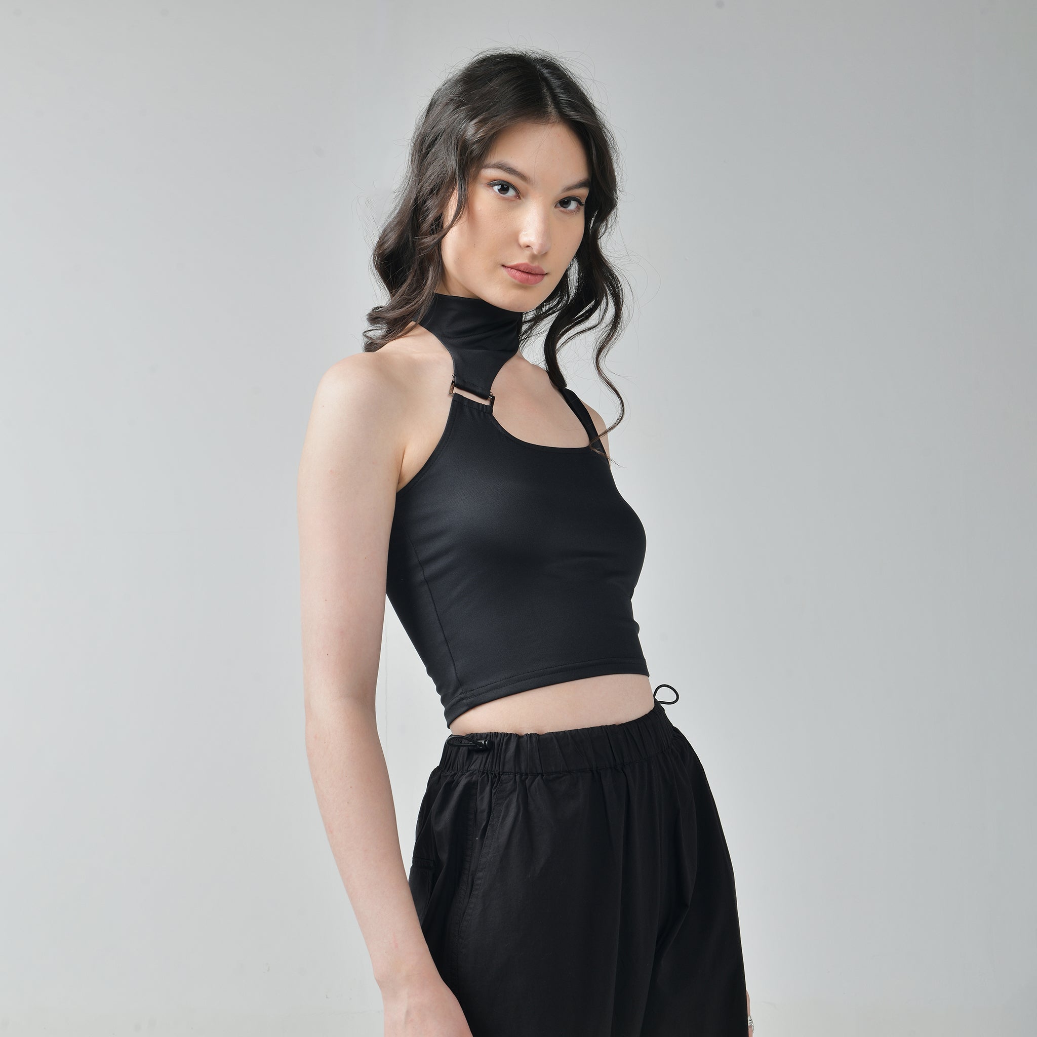 I Z F Black Buckle Top & Cargo Para Pants Black - view 5