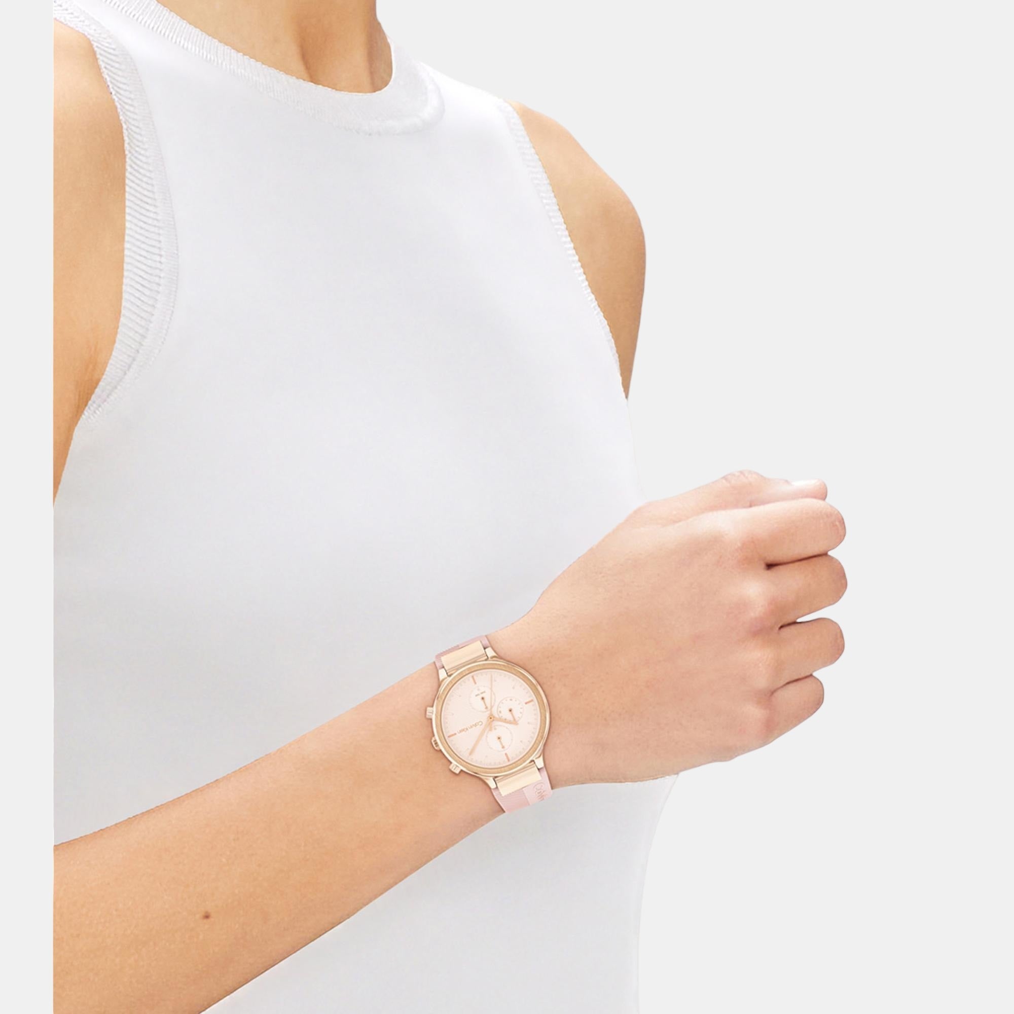 Calvin Klein Energize Women Quartz Pink Dial Chronograph Silicone Watch 25200243 - view 4