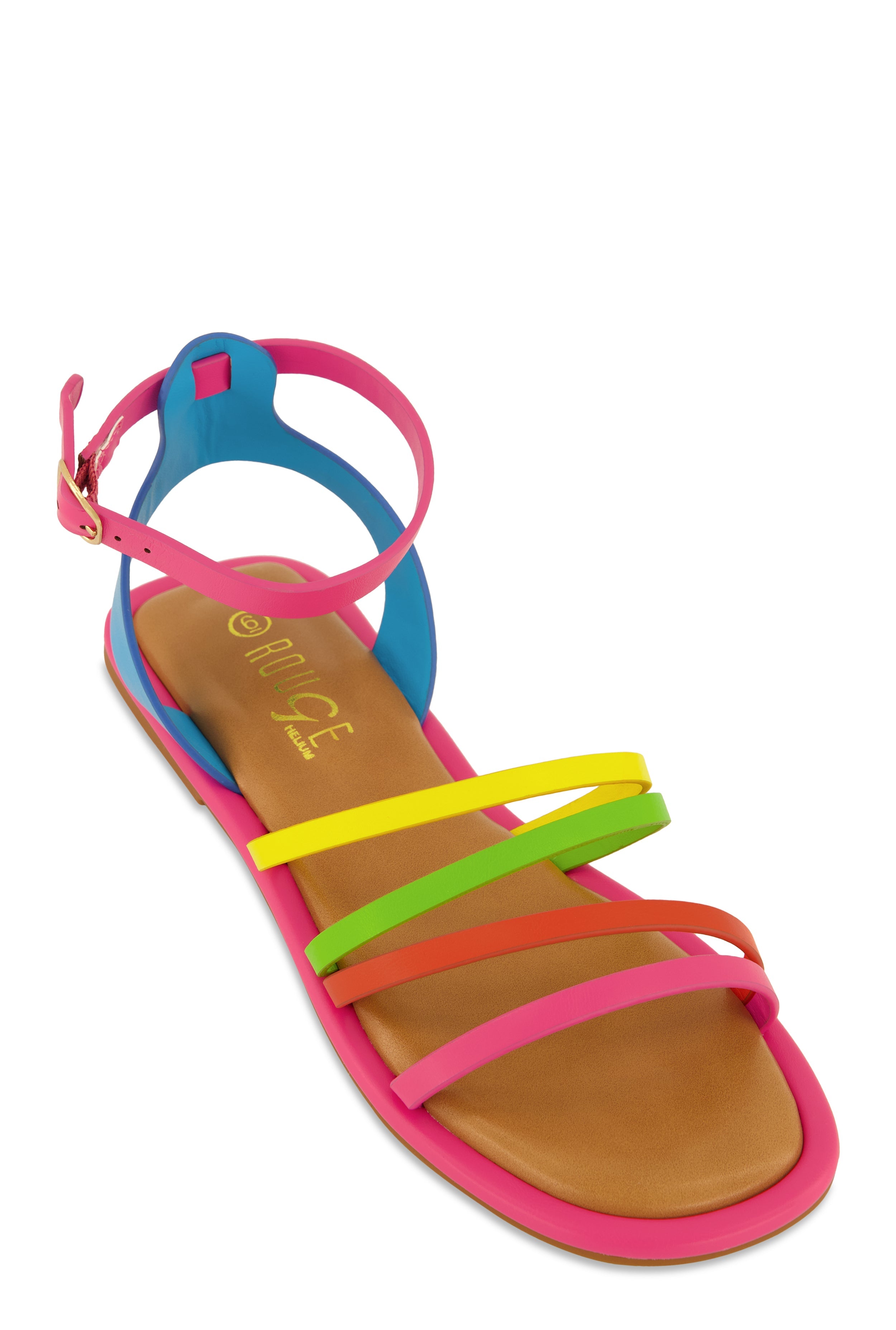 Rainbow Shops Asymmetrical Strappy Flat Sandals