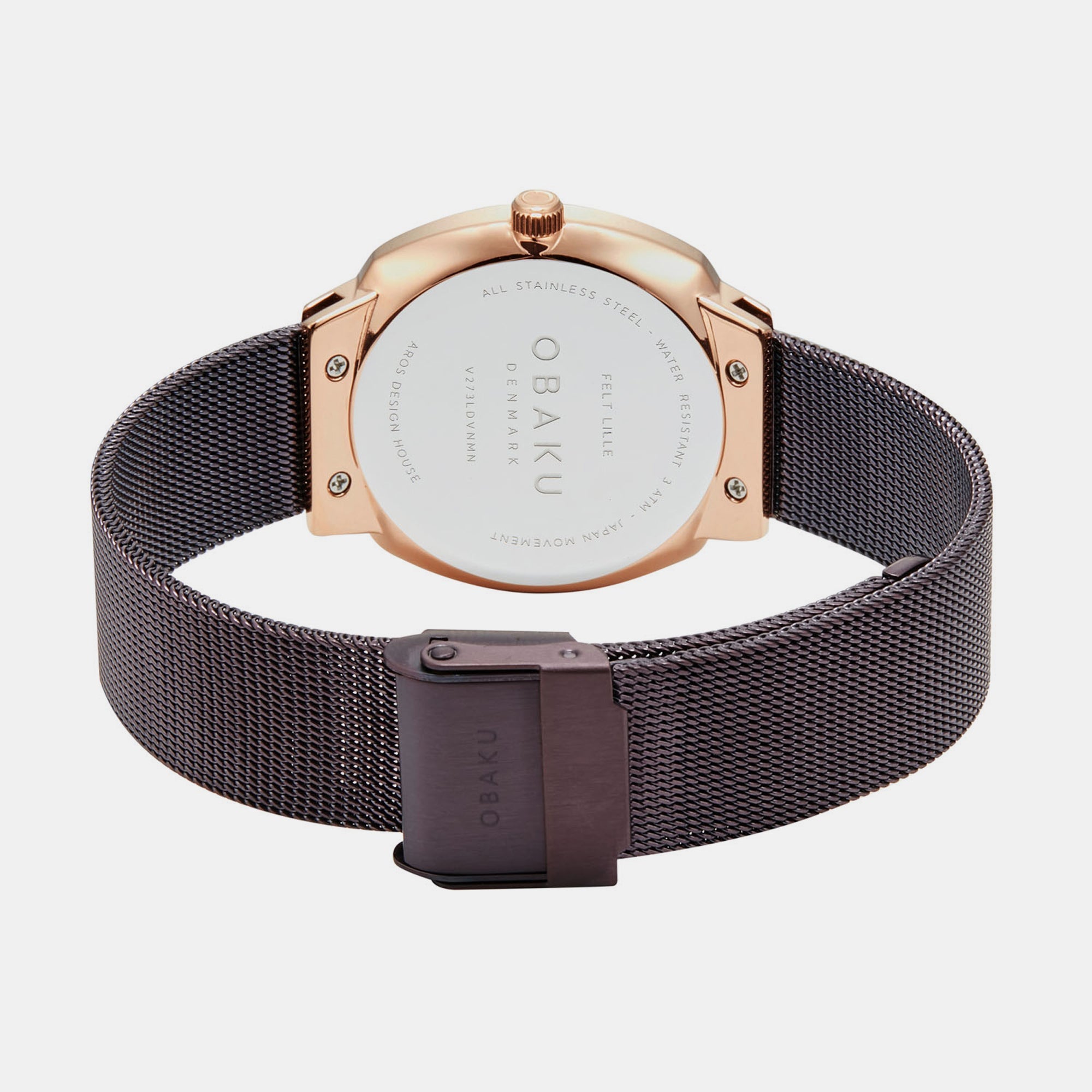 Obaku Felt Lille Women Quartz Brown Dial Analog Stainless Steel Watch V273LDVNMN - view 3