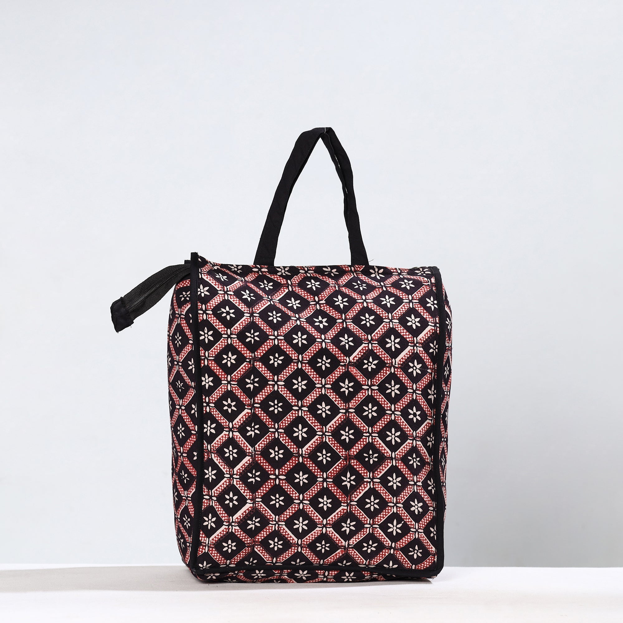 NOORI BAZAR Black - Handmade Bagh Block Printed Cotton Shopping Bag 19 - view 3