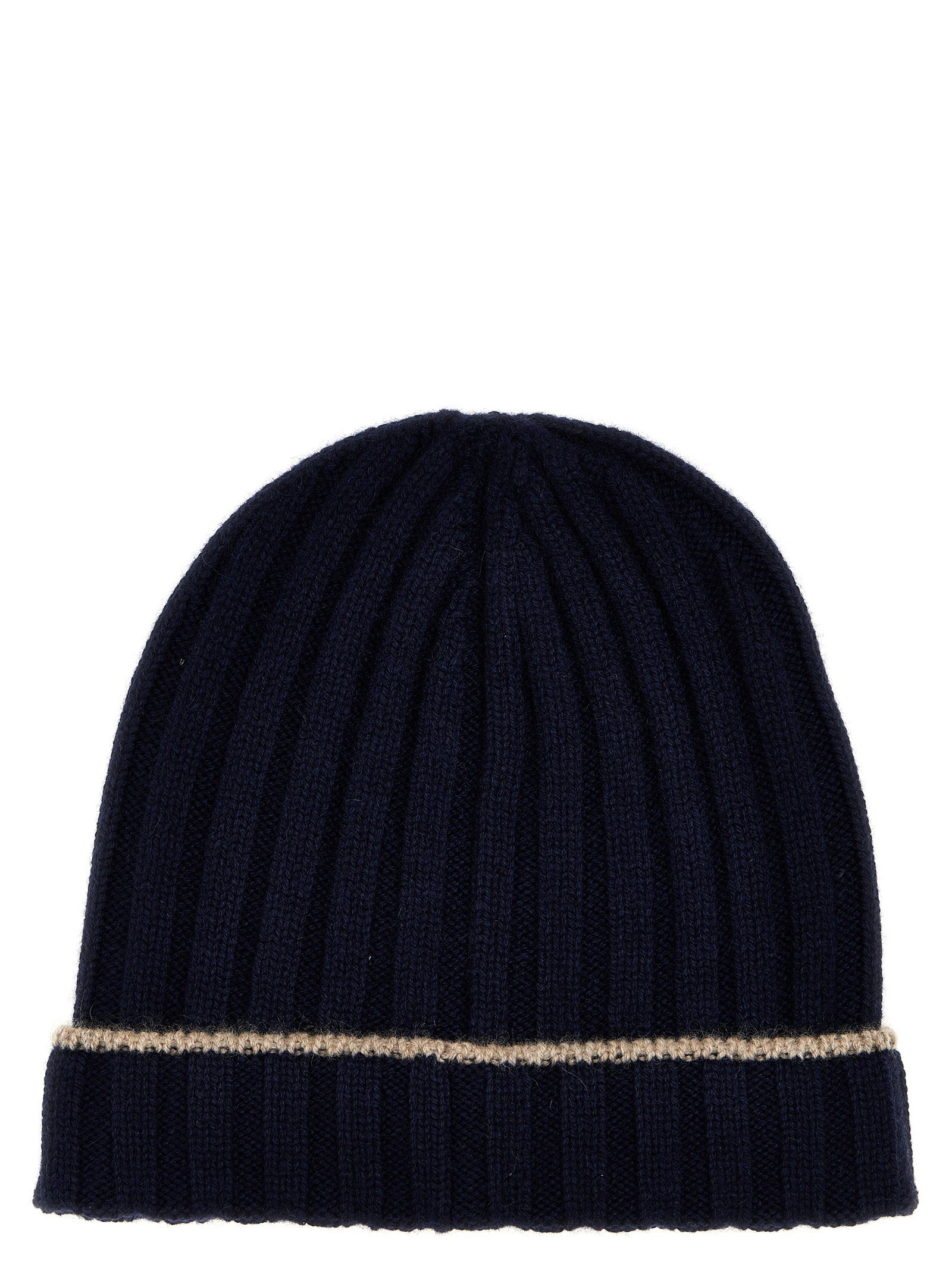 Brunello Cucinelli Contrast Line Beanie – 100% cachemire