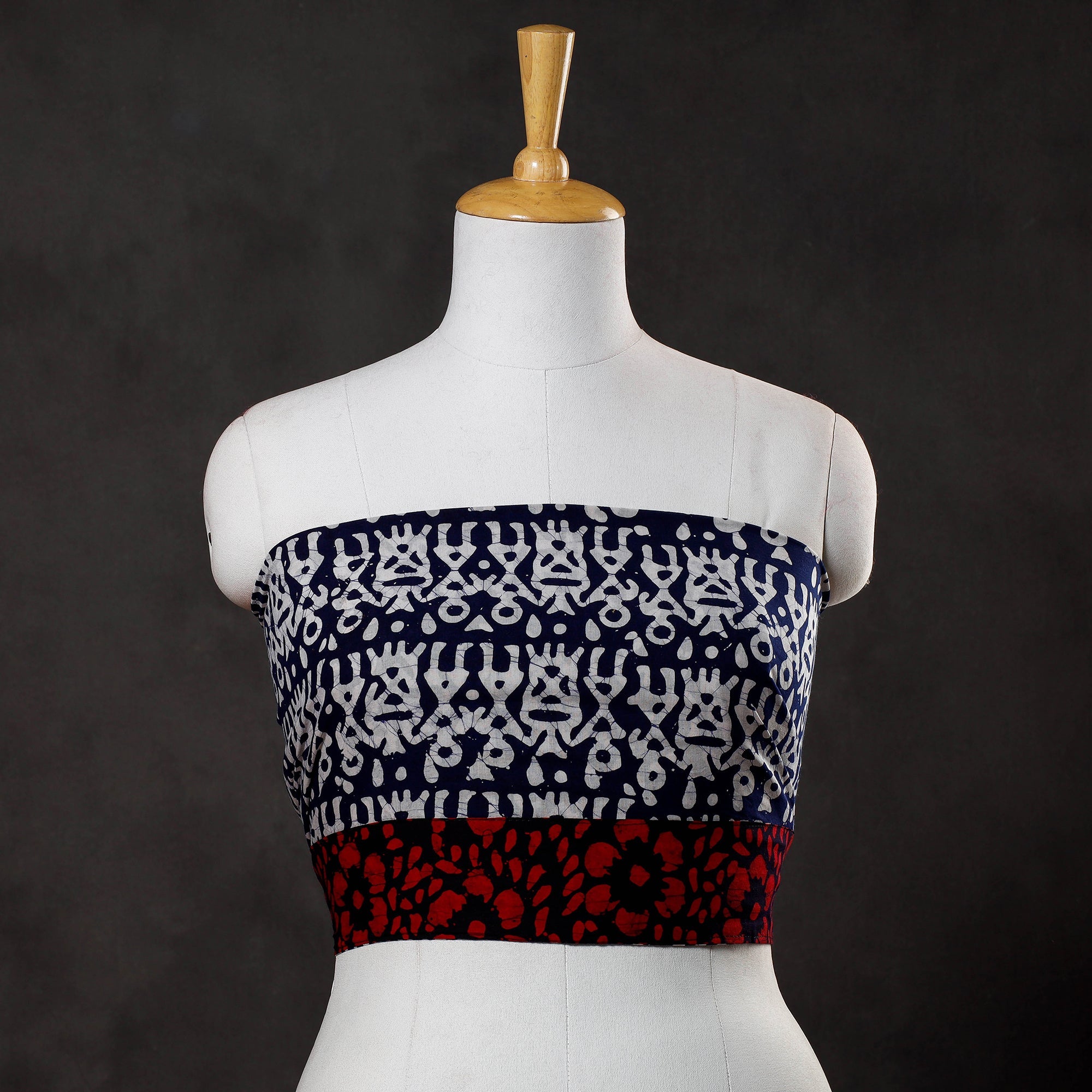 NOORI BAZAR Blue - Hand Batik Printed Cotton Blouse Piece