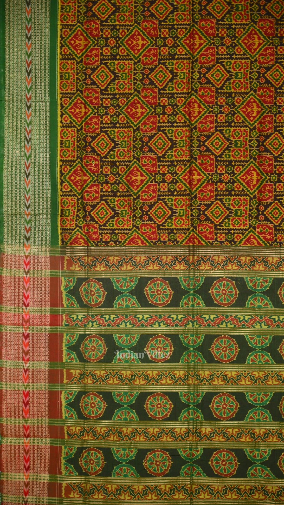 IndianVillèz Multi Color Tribal Motif Sambalpuri Cotton Saree - view 2