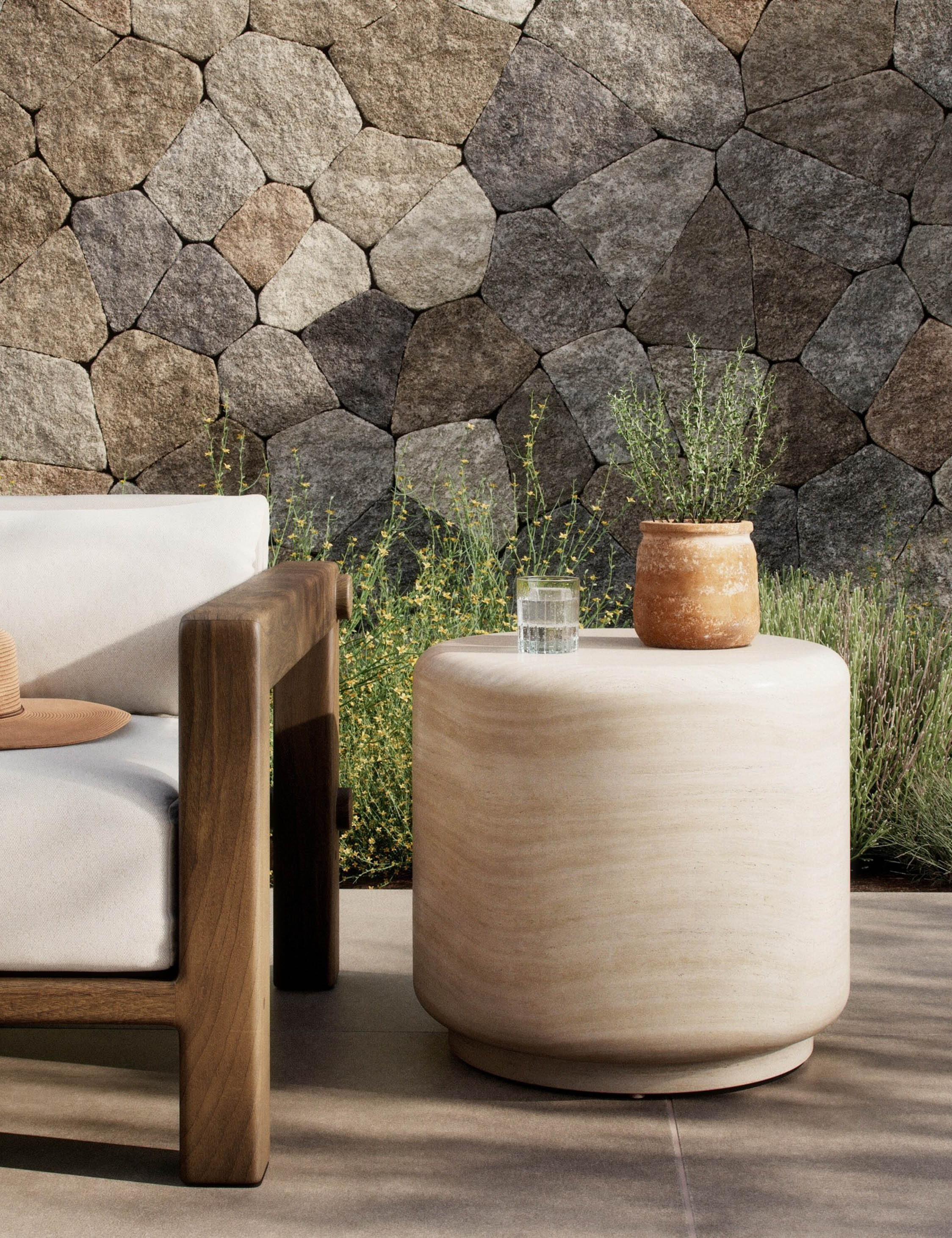 Lulu and Georgia Venetia Indoor / Outdoor Round Side Table by Amber Lewis x Four Hands - view 4