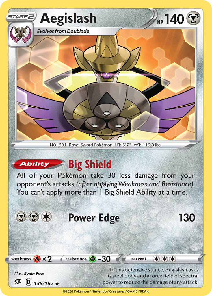 Rare swsh2-135 non-holo – Pokémon Aegislash - 135/192 - Rare [swsh2-135] [Non-Holo] - Aegislash - 135/192 - Rare