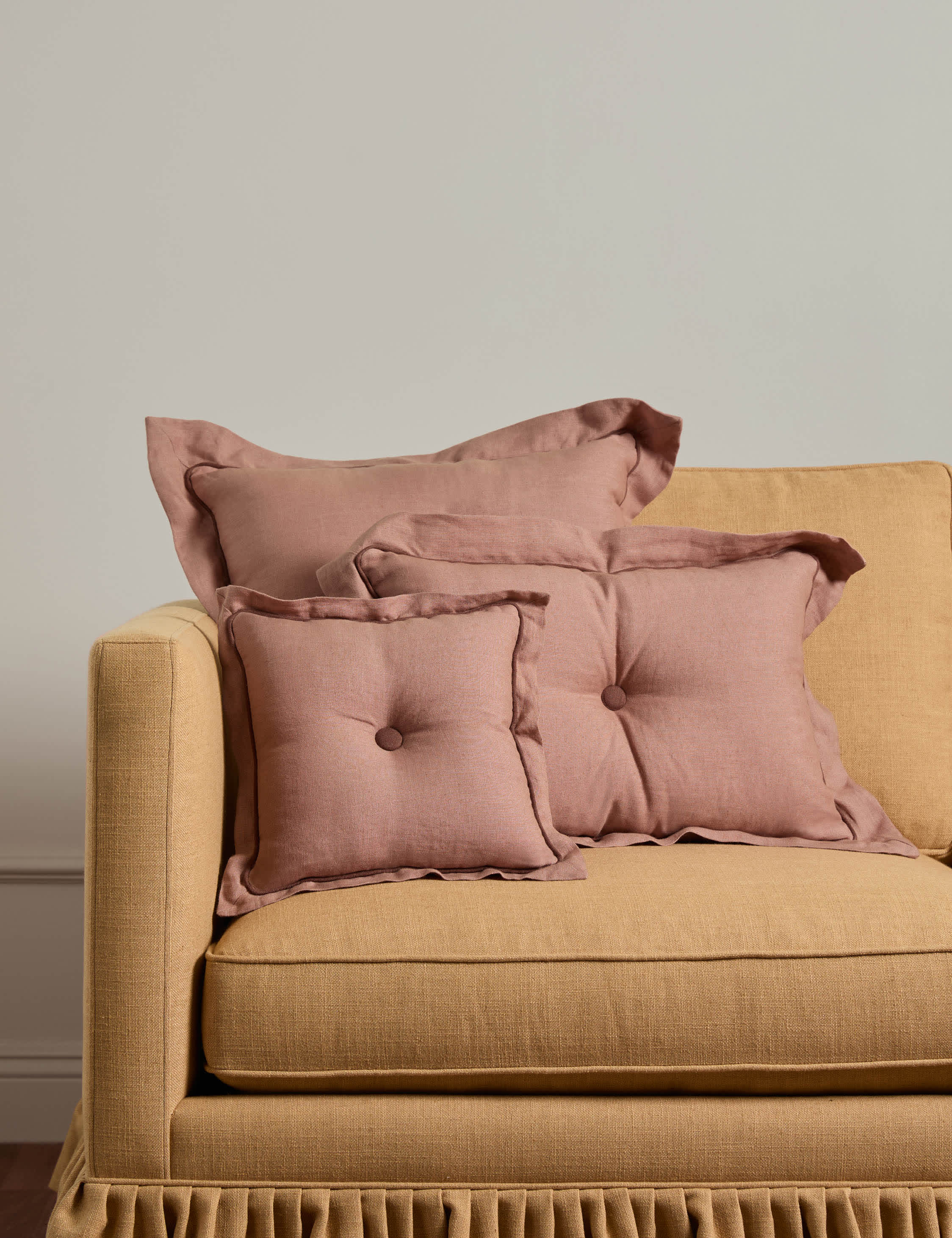 Lulu and Georgia Cattleya Linen Tufted Pillow