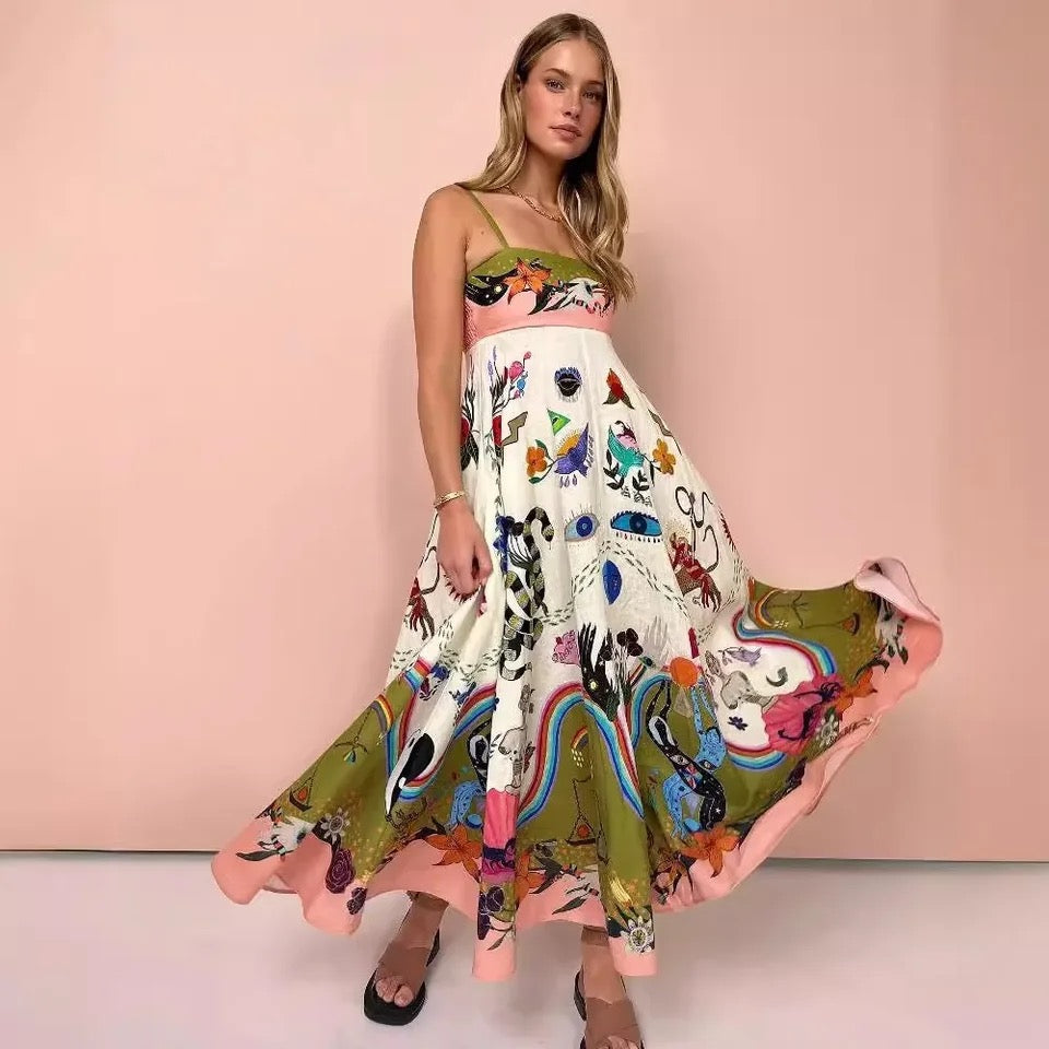 Alamode By Akanksha Louinna Summer Printed Maxi Dress