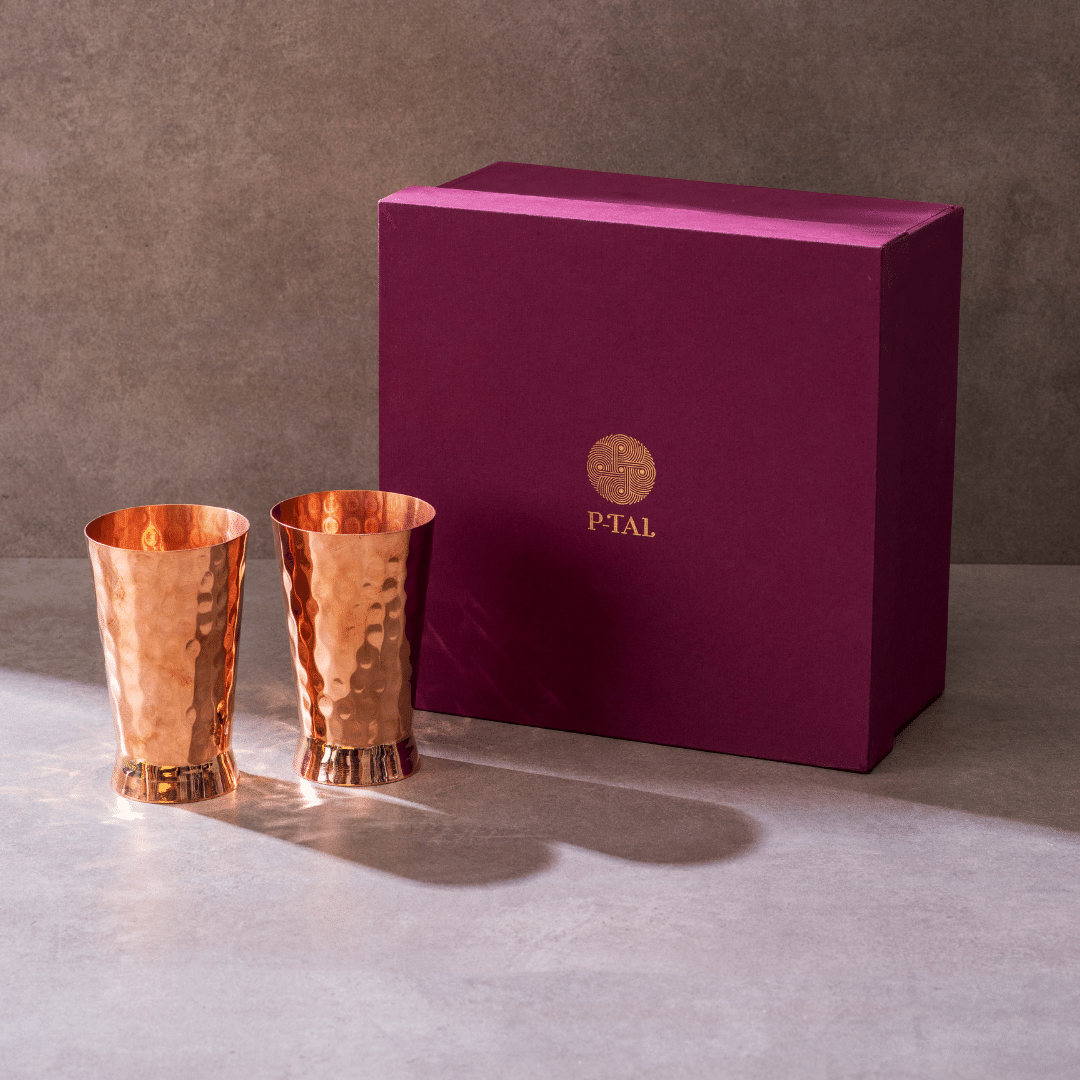 P-TAL Copper Glass Set of 2 in a gift box