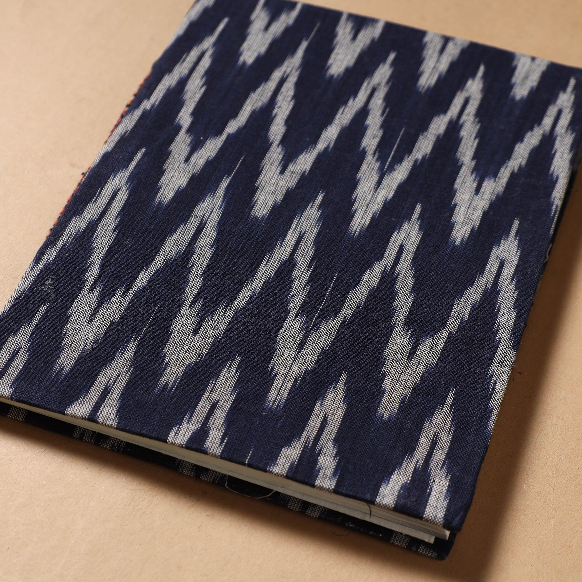 CHUTNEY CRAFT STUDIO Black - Ikat Fabric Cover Handmade Paper Notebook (9 x 7 in) - view 2