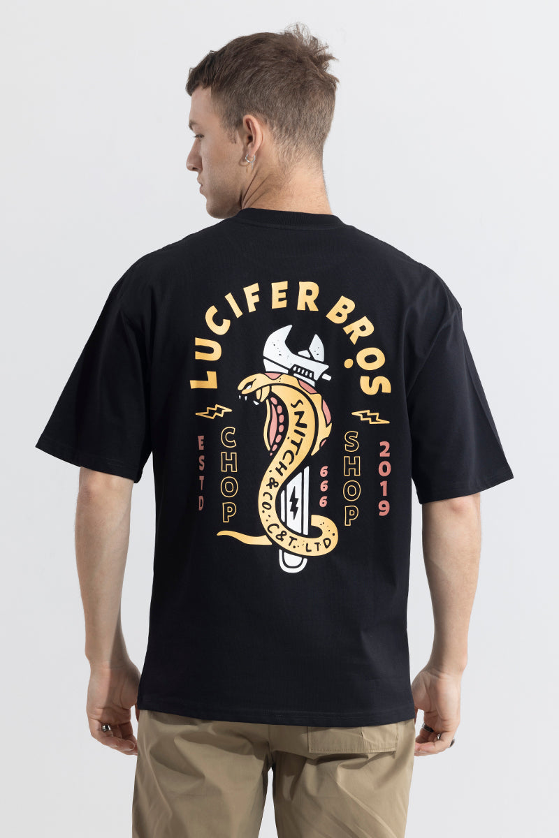 SNITCH Lucifer Bros Black Oversized T-Shirt - view 6