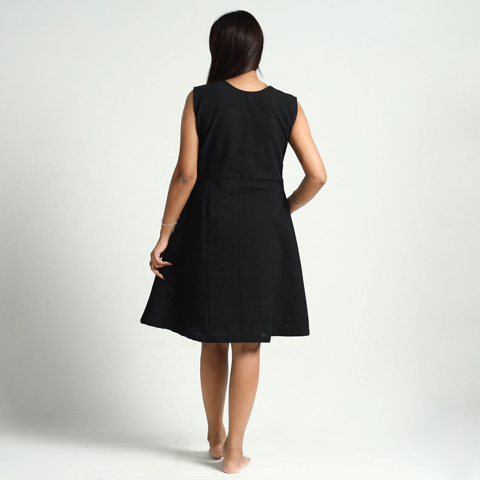 ITOKRI CASUALS Black - Plain Handloom Cotton Dress - view 4