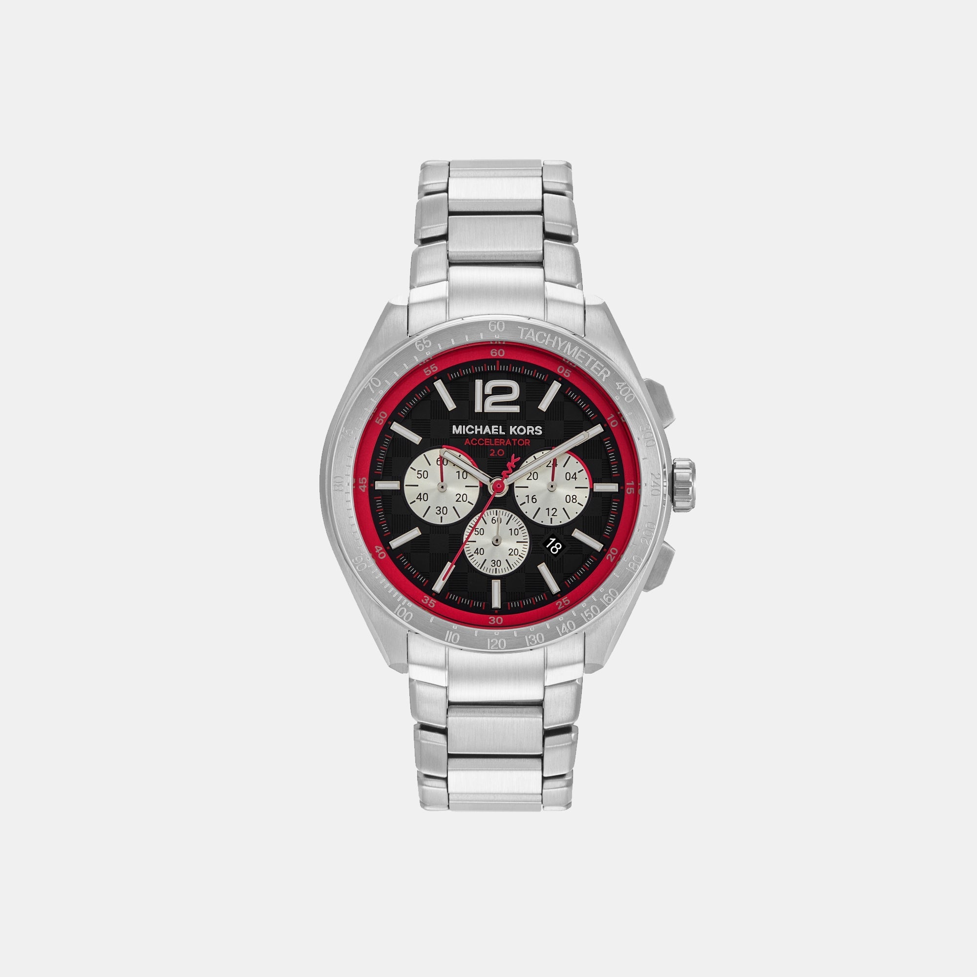 Michael Kors Accelerator 2.0 Men Quartz Black Dial Chronograph Stainless Steel Watch MK9176