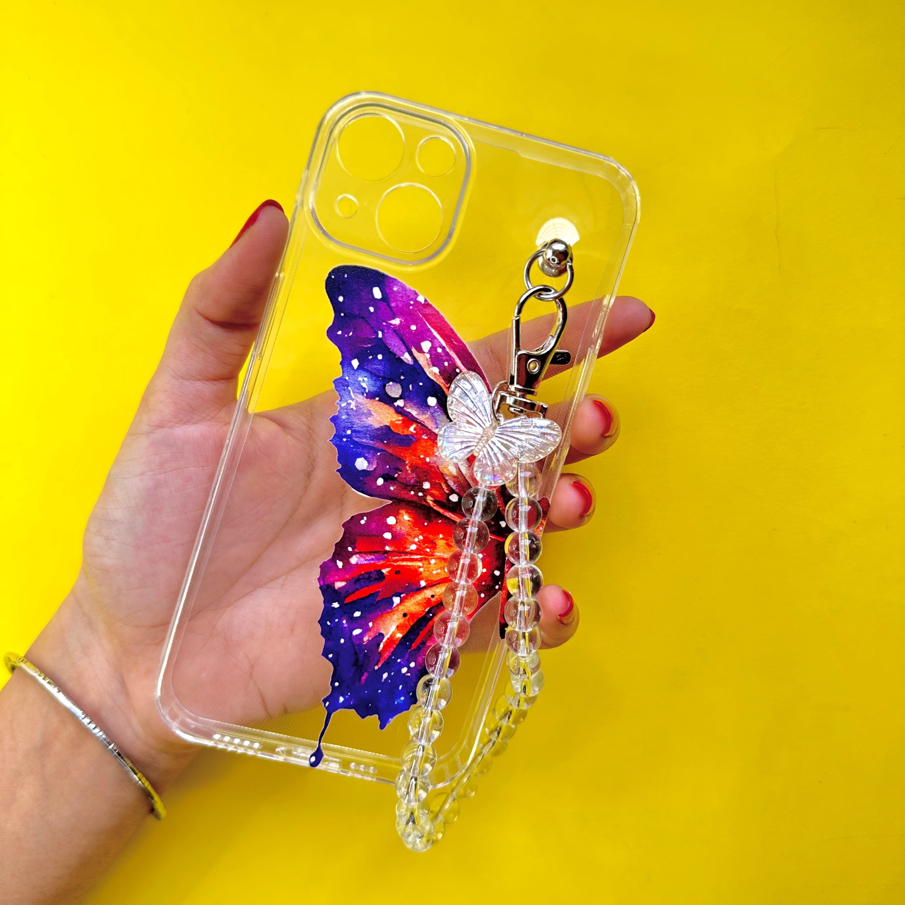 Casebasket HueWing Transparent Pearlfly Fall Chain Phone Cover