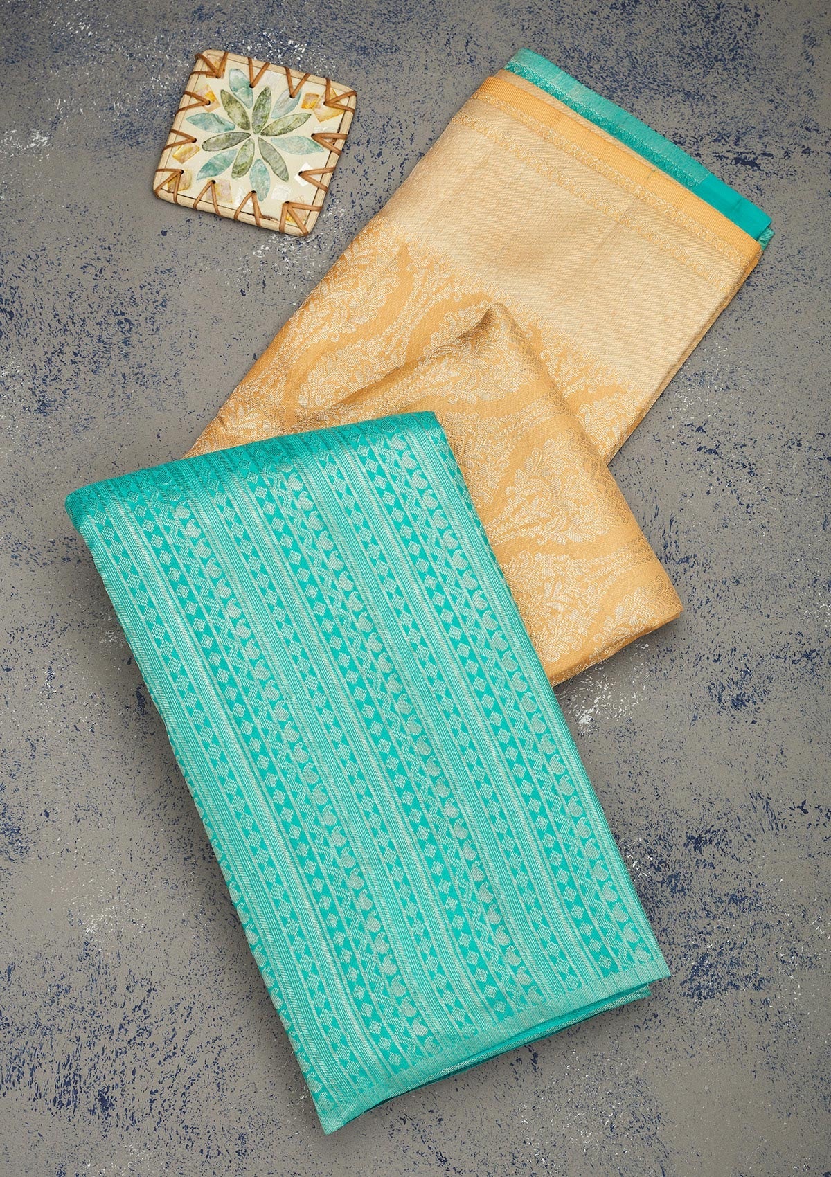 Koskii Sky Blue Zariwork Pure Silk Saree – Women's