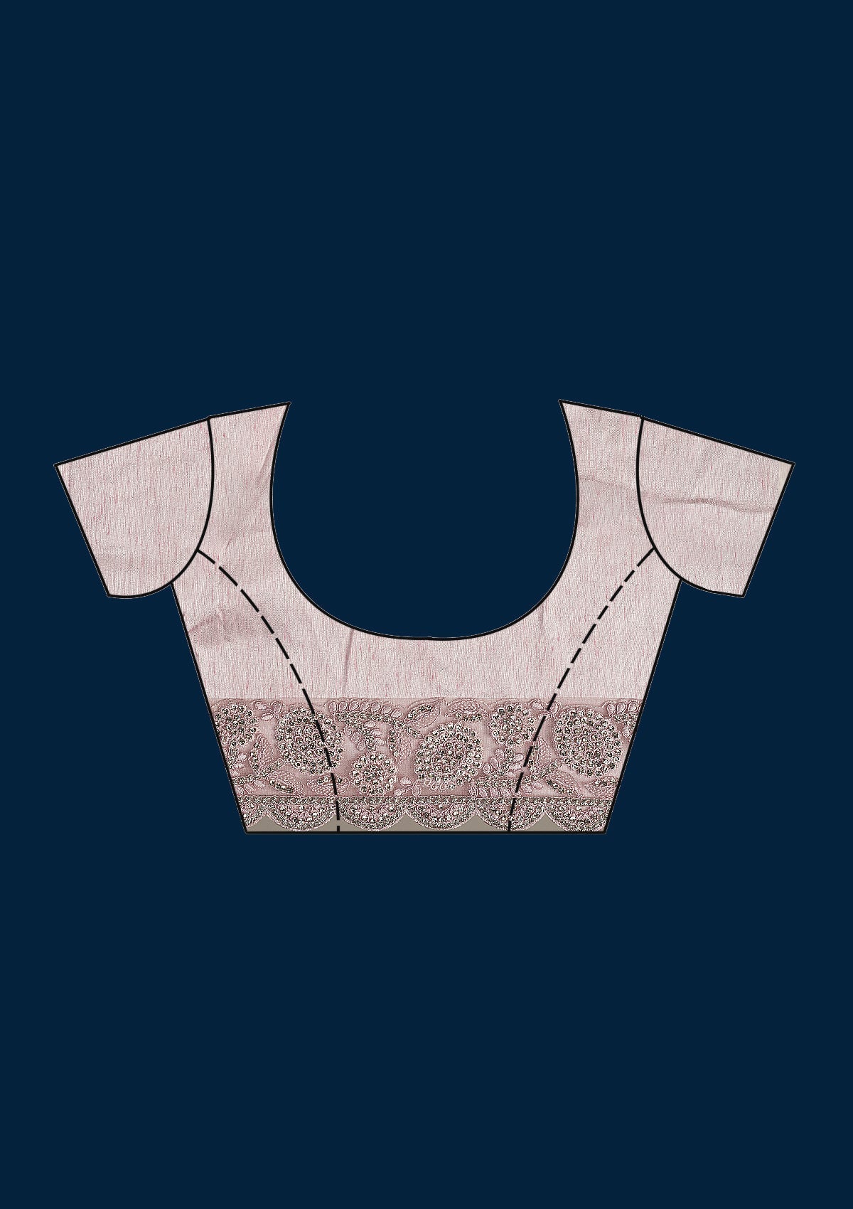 Koskii Baby Pink Threadwork Net Saree – Women's - view 9