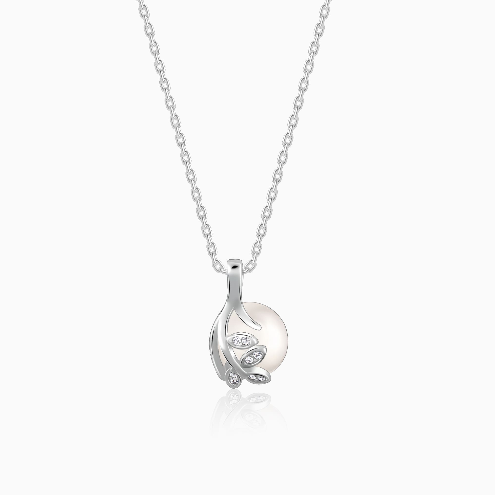 GIVA Jewellery Silver Soul Pearl Pendant With Link Chain