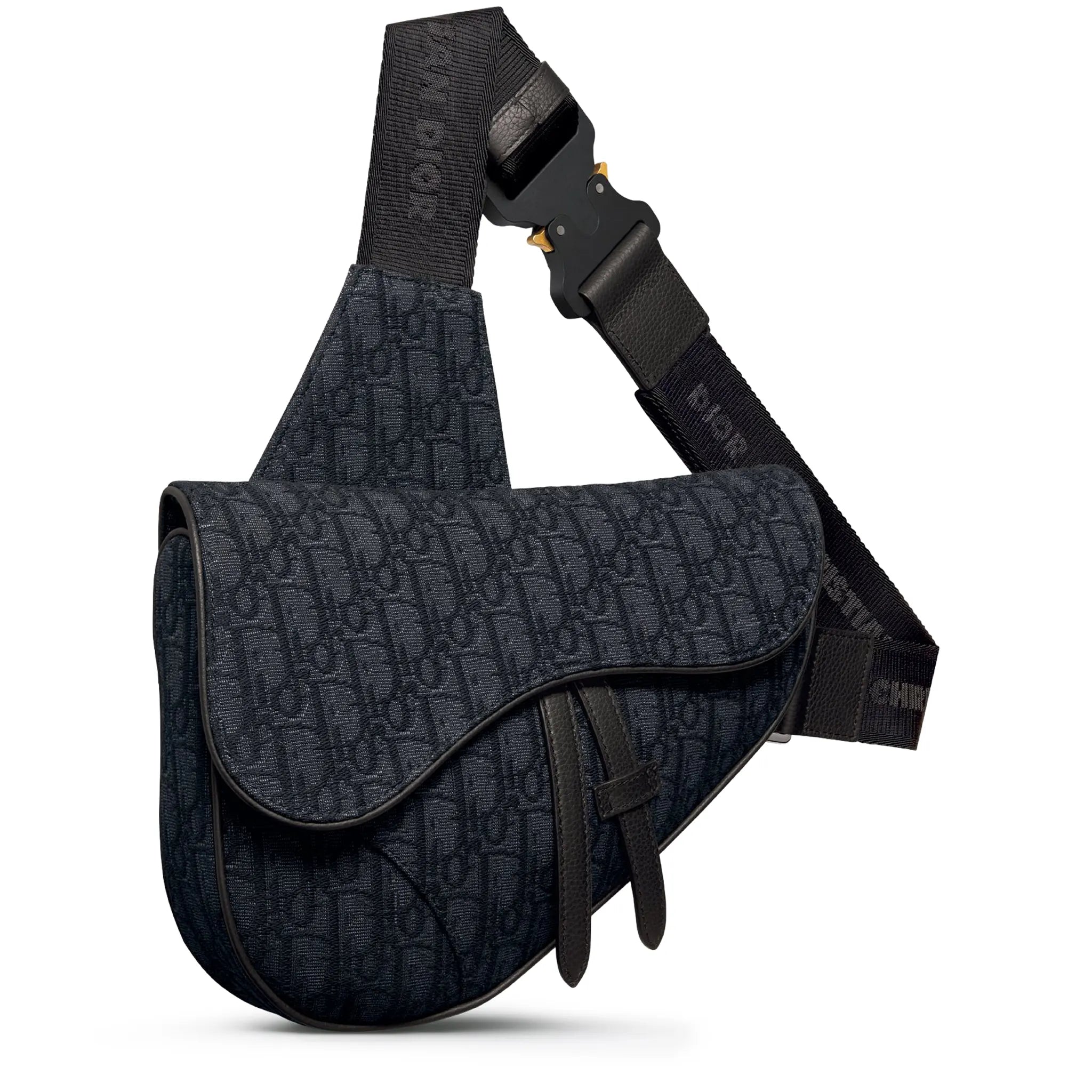 Dior Oblique Jacquard Black Saddle Bag - view 3