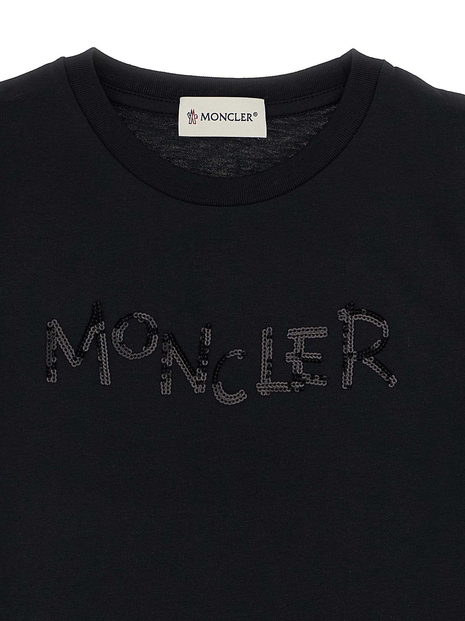 Moncler Enfant Sequins Logo T-shirt – 100% cotton - view 3