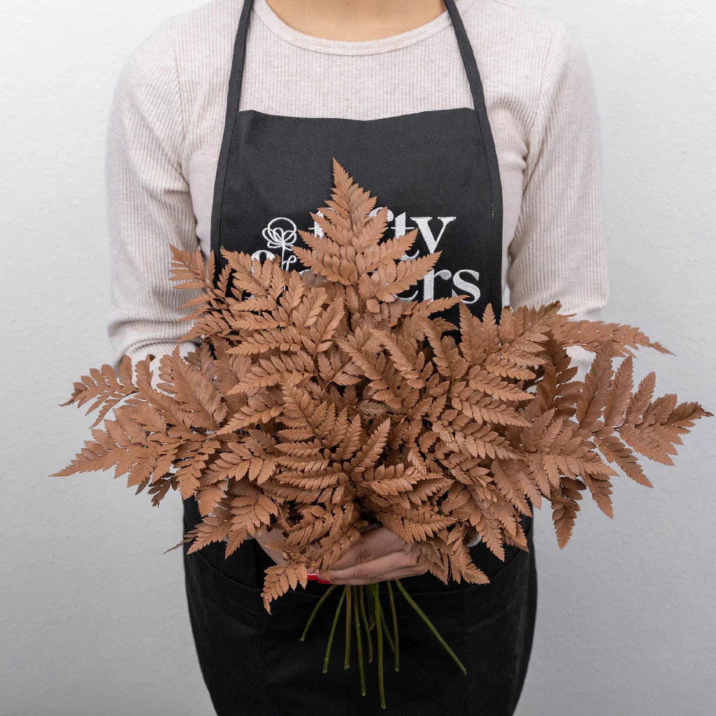 FiftyFlowers Mocha Mousse Leather Leaf Greenery