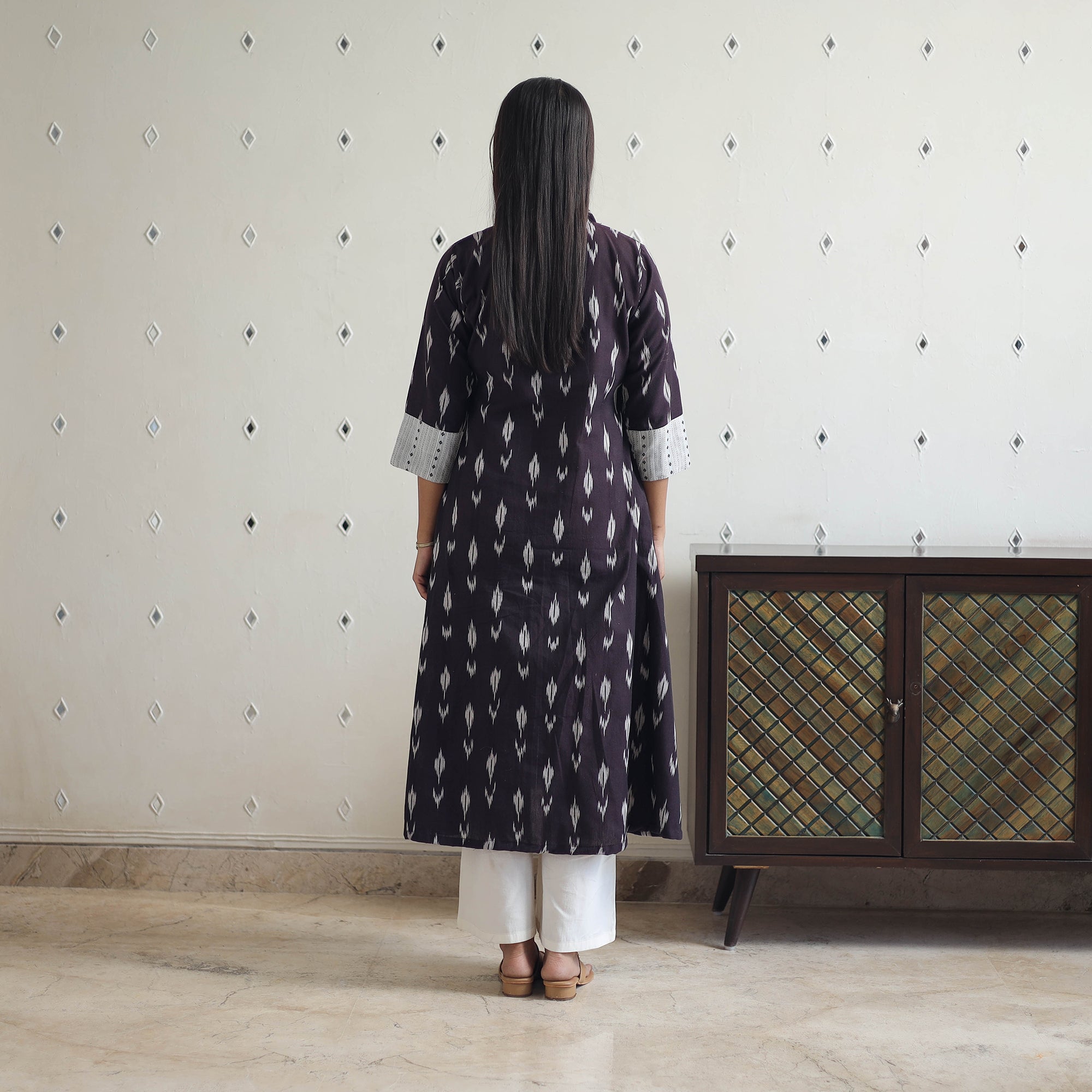 ITOKRI CASUALS Brown - Cotton Pochampally Ikat Kurta 09 - view 4