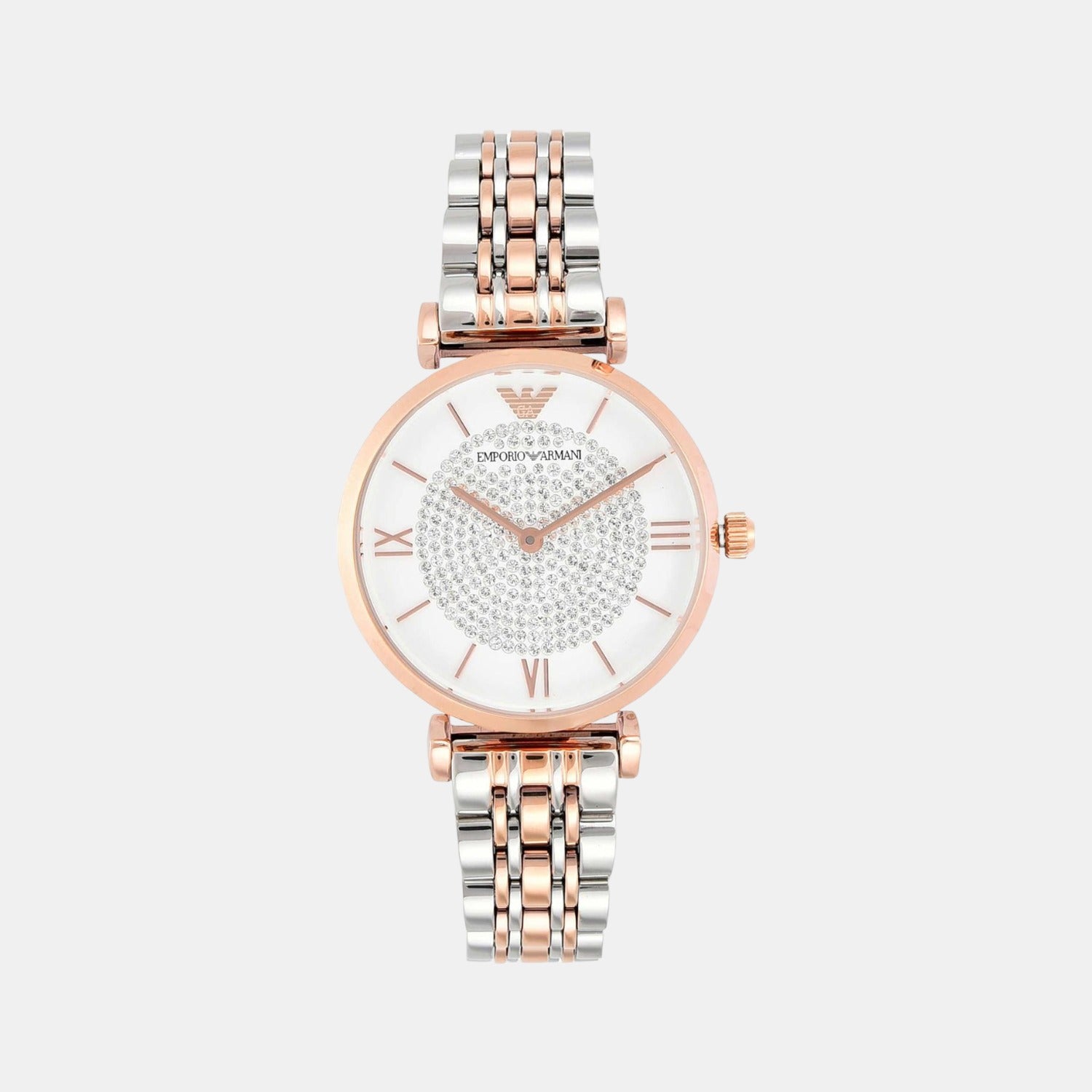 Emporio Armani Gianni T-Bar Women Quartz White Dial Analog Stainless Steel Watch AR1926