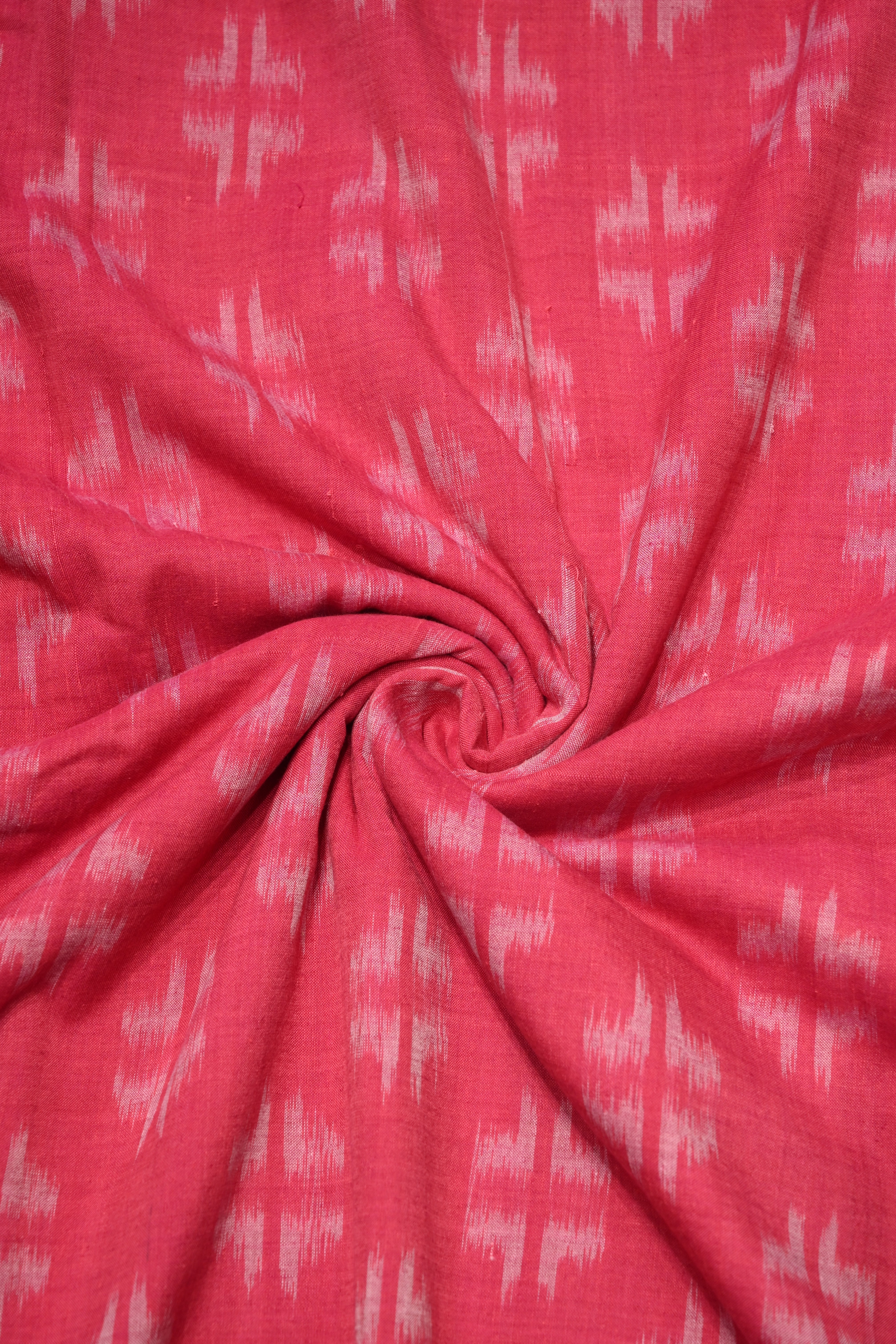 IndianVillèz Rose Pink Sambalpuri Ikat Cotton Fabric