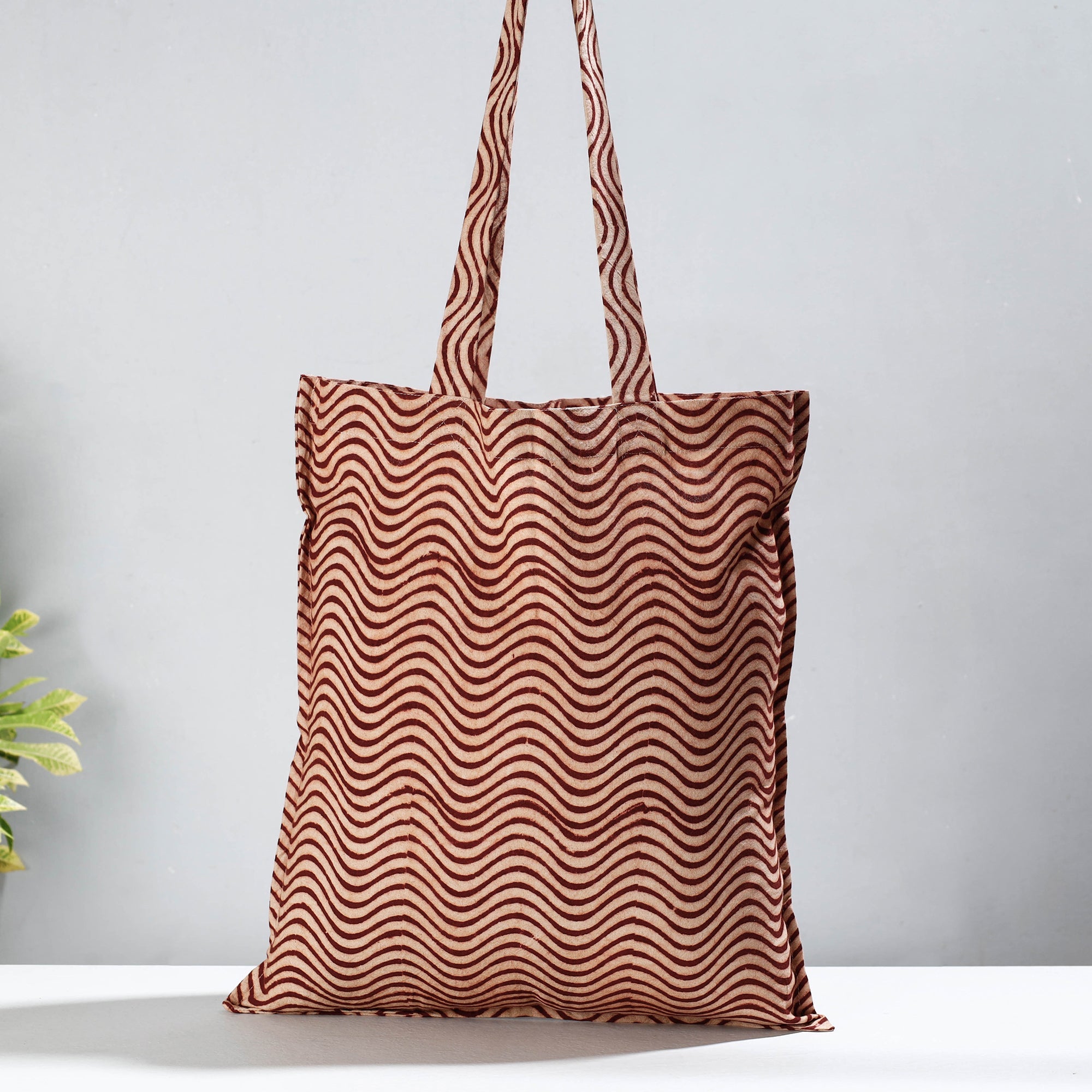 PITCHUKA SRINIVAS KALAMKARI PEDANA Brown - Pedana Kalamkari Block Printed Cotton Shopping Bag