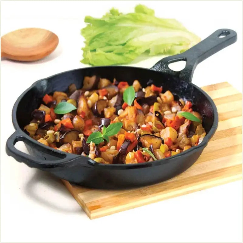 The Indus Valley CASTrong Cast Iron Fry Pan/Skillet, Pre-seasoned, Nonstick, 100% Pure, Toxin-free, Induction, 26.2cm, 1.8L, 2.3kg