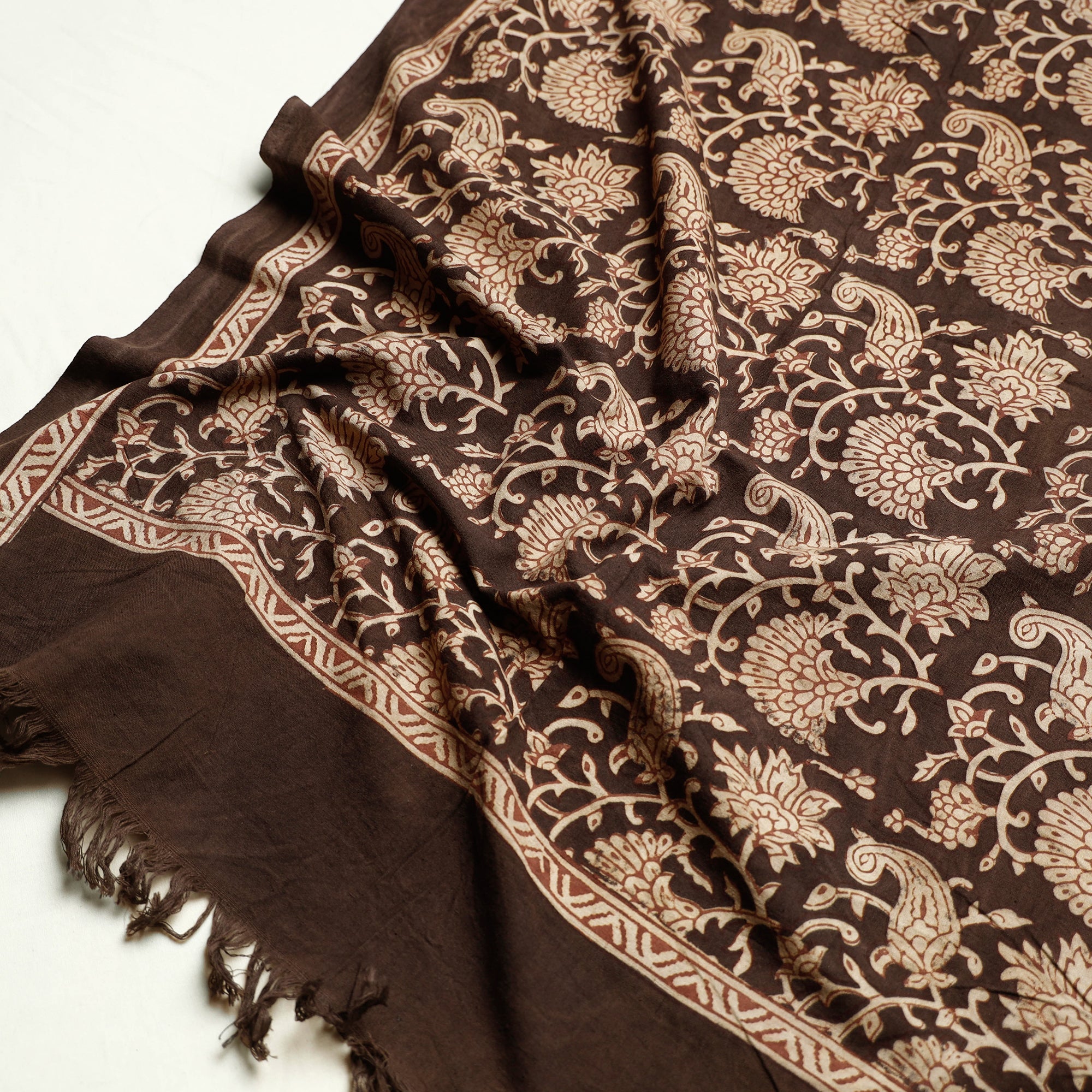 SOUTH KARGHA Brown - Akola Block Printed Pure Handloom Cotton Towel - view 2