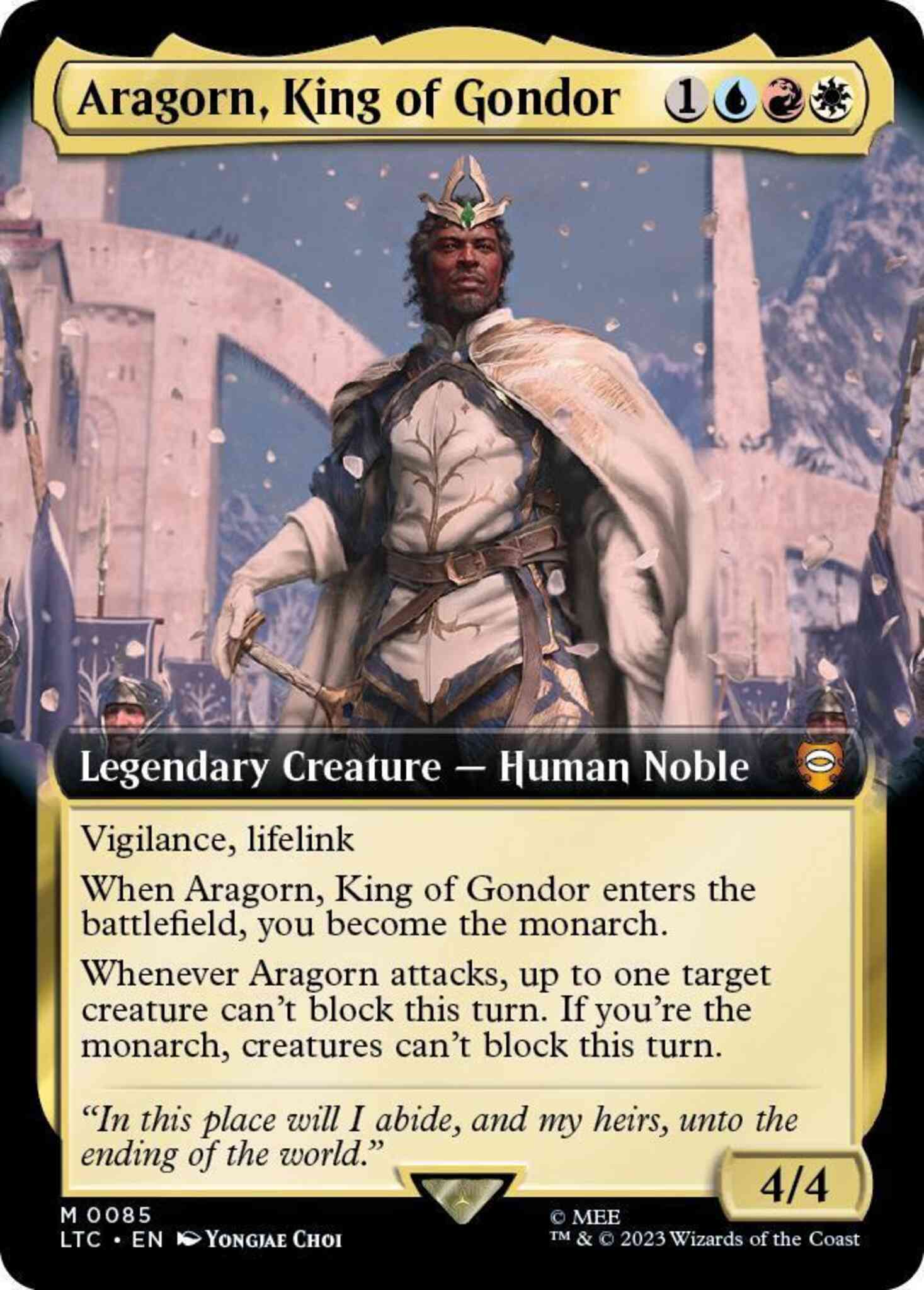 Magic Aragorn, King of Gondor [85] [Extended Art] [The Lord of the Rings: Tales of Middle-earth: Commander] [Non-Foil]