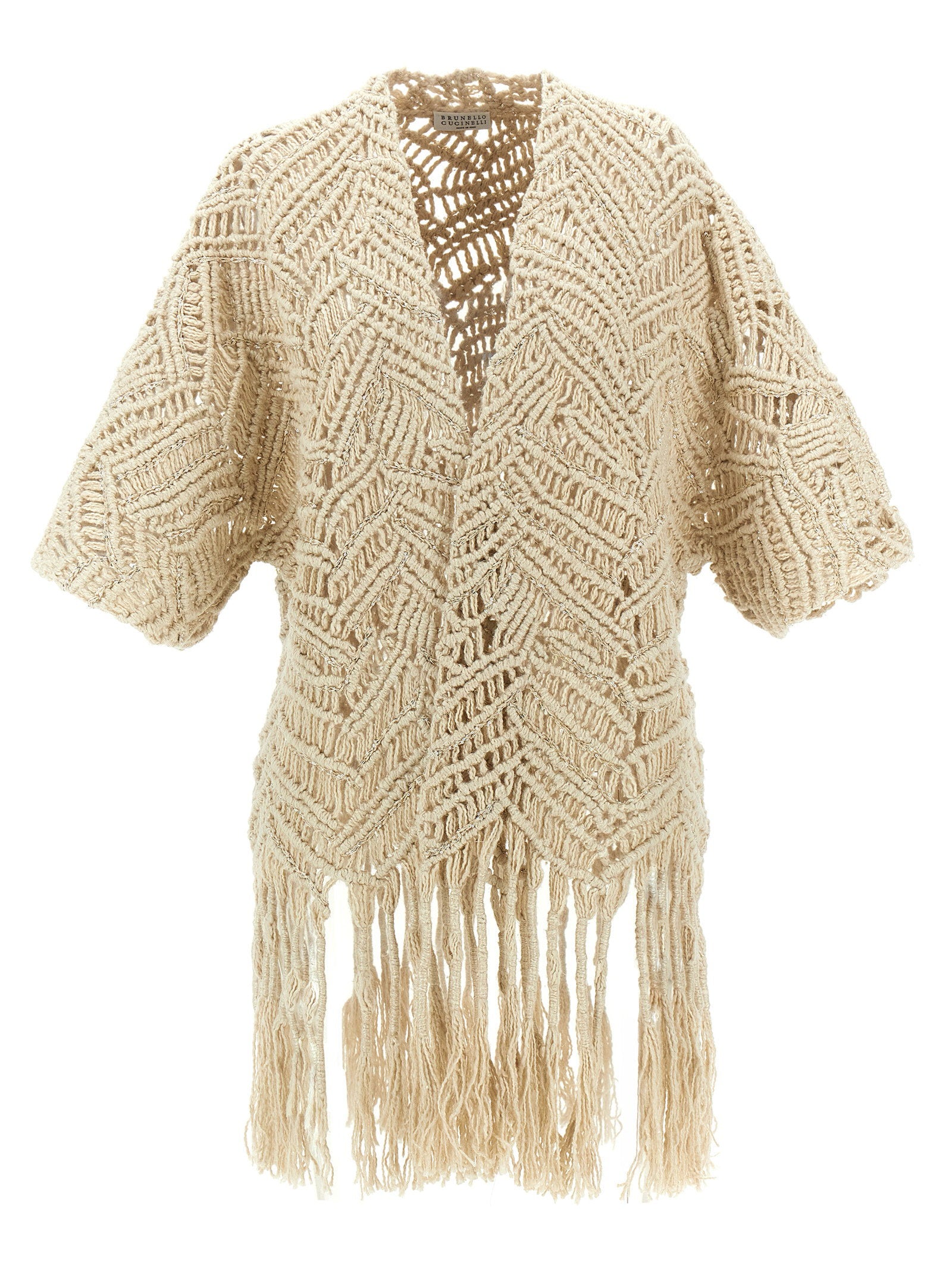 Brunello Cucinelli Opera Dazzling Macramé Cardigan