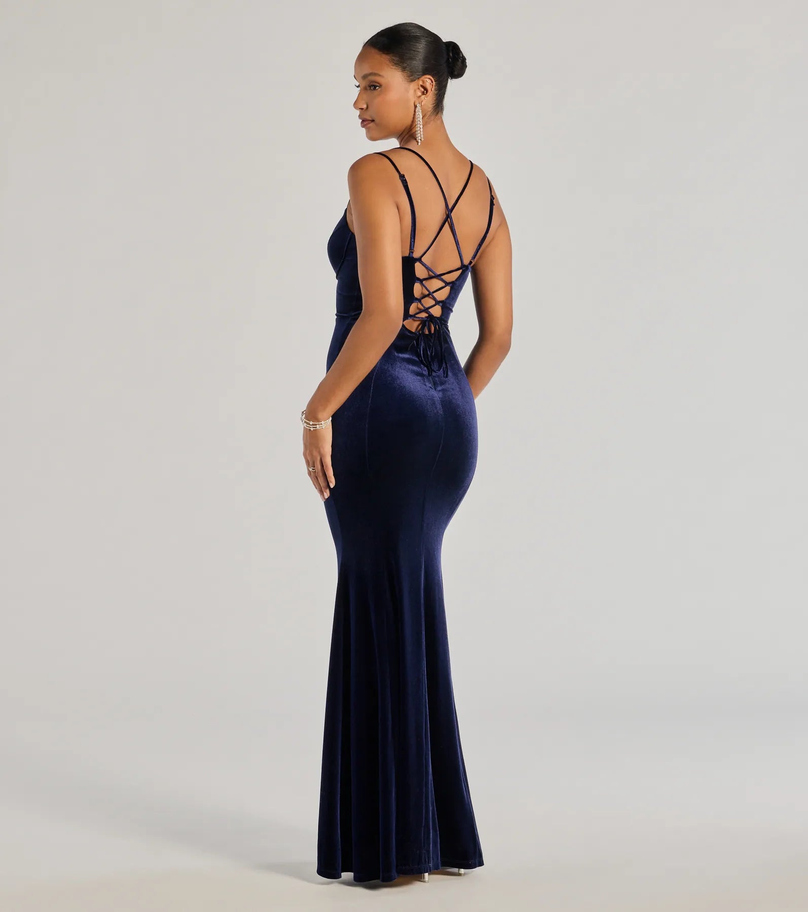 Windsor Jayne Velvet Lace-Up Mermaid Corset Dress - view 2