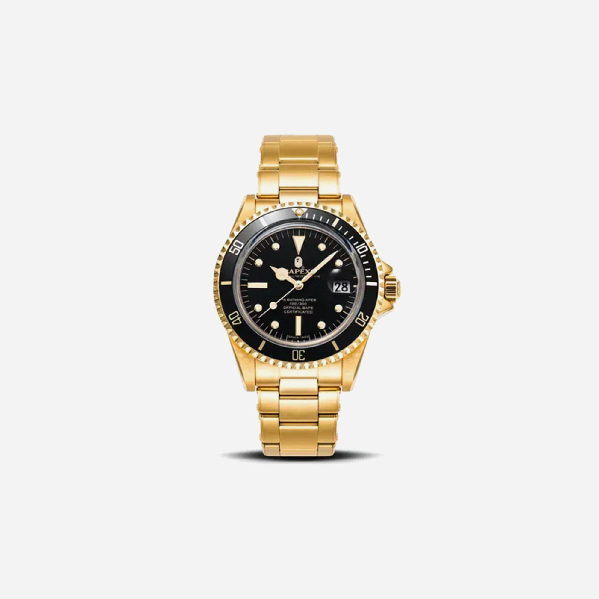 AAPE BY BATHING APE Bape a Bathing Ape Type 1 Bapex Watch Gold Black
