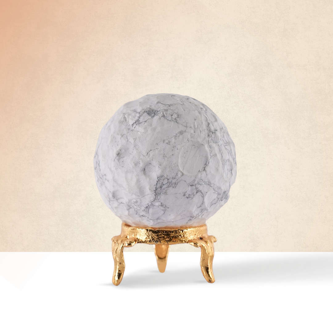 Gemsmantra Howlite Moon Sphere/Ball