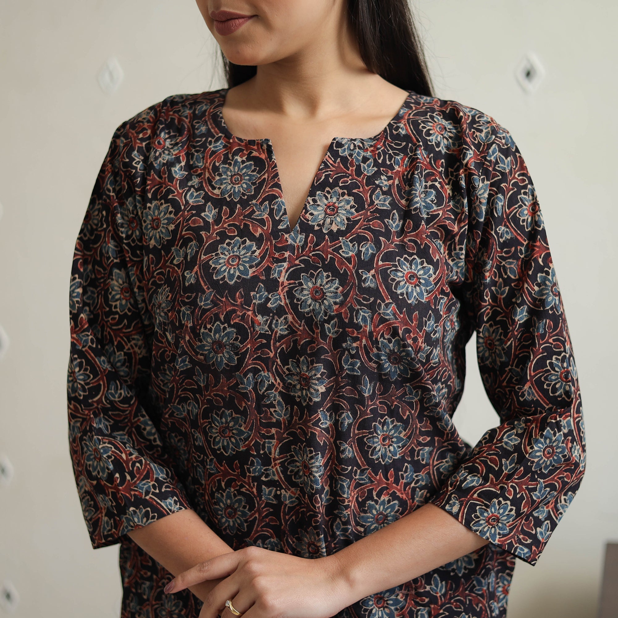 ITOKRI CASUALS Black - Block Printed Cotton Ajrakh Co-ord Set 08 - view 4