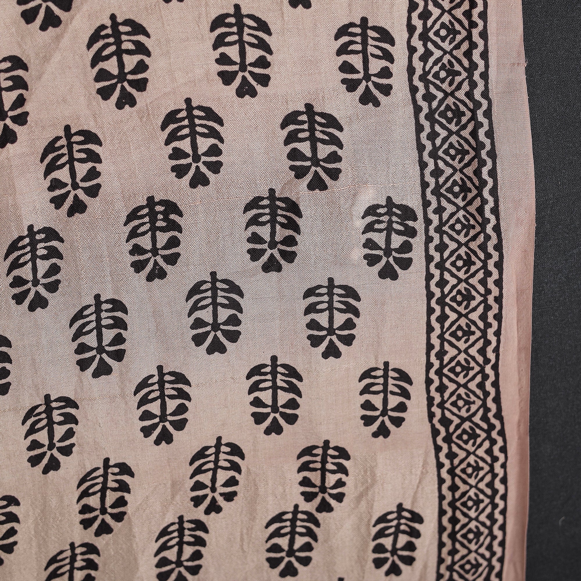 BAGH PRINTS BY UMAR FARUK KHATRI Beige - Mulberry Silk Bagh Print Fabric 16 - view 4