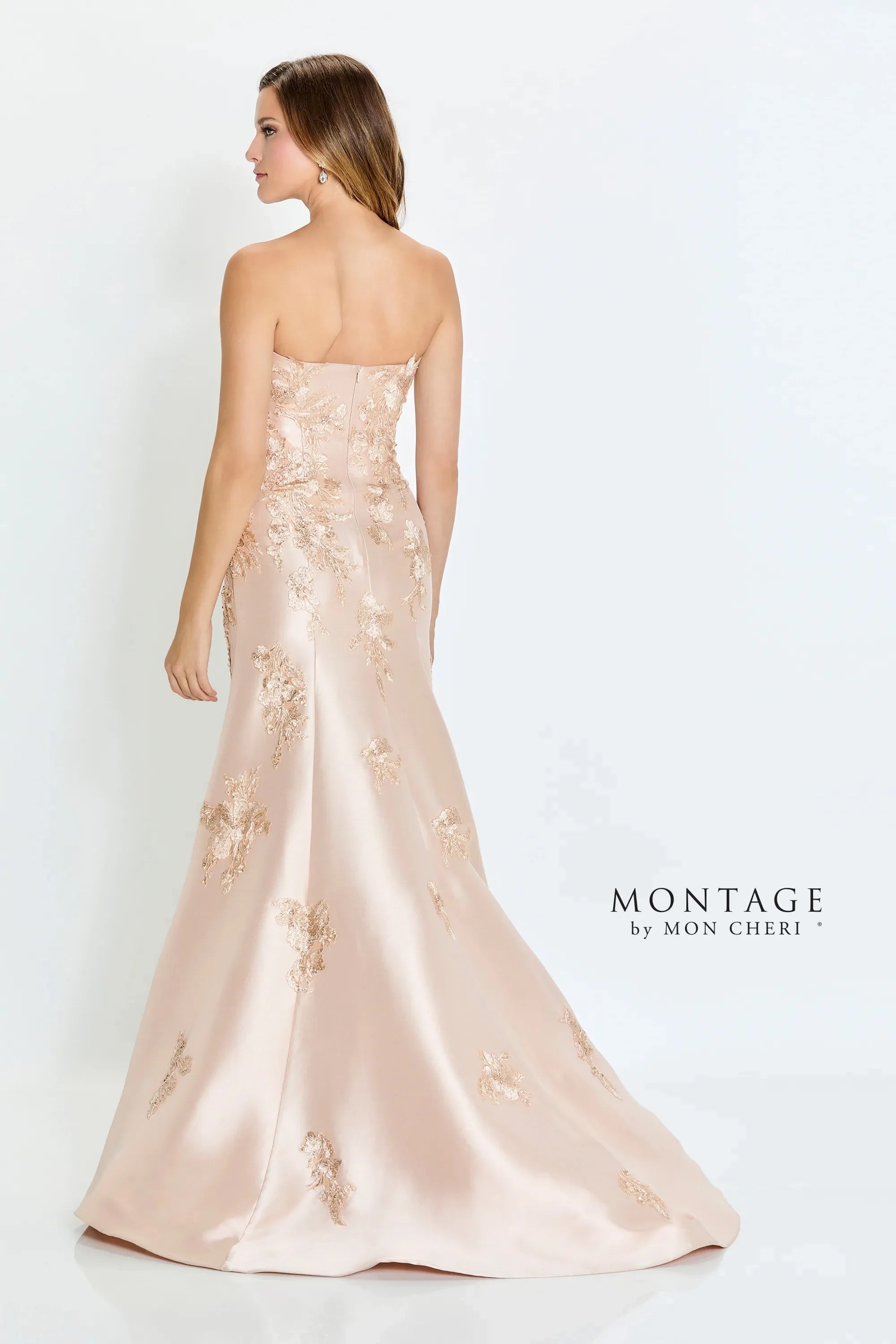 Montage M520 Long Formal Beaded Floral Evening Dress - view 2