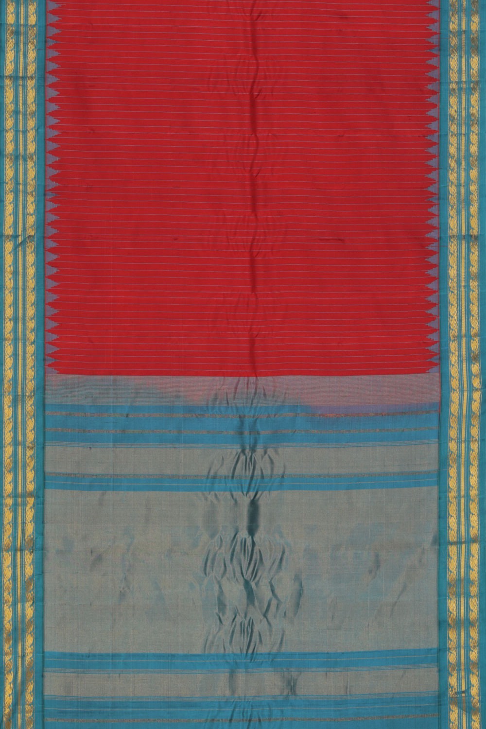 Kalanjali Gadwal Red Saree – Women's - view 3