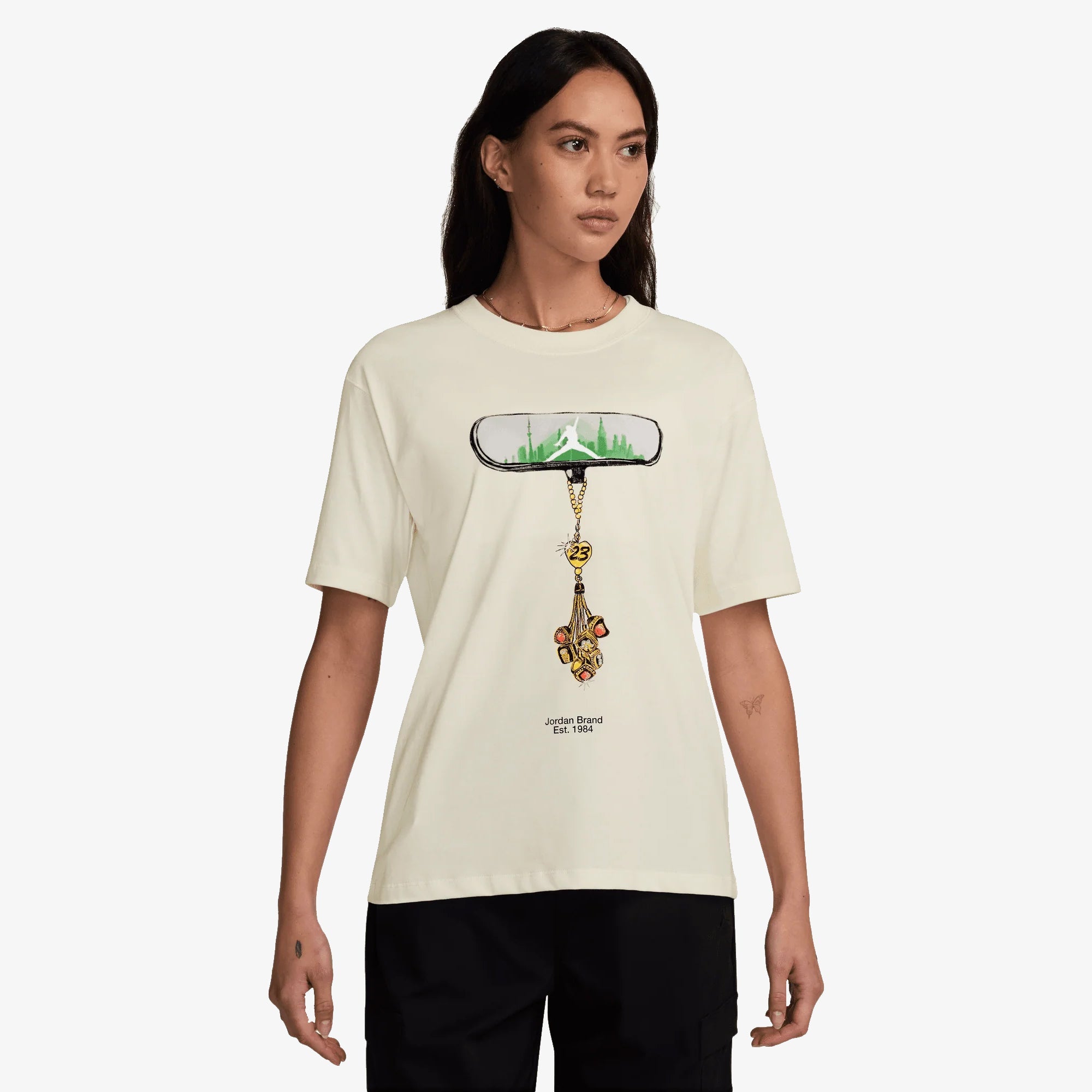 Jordan | Girlfriend T-shirt { Sail/black