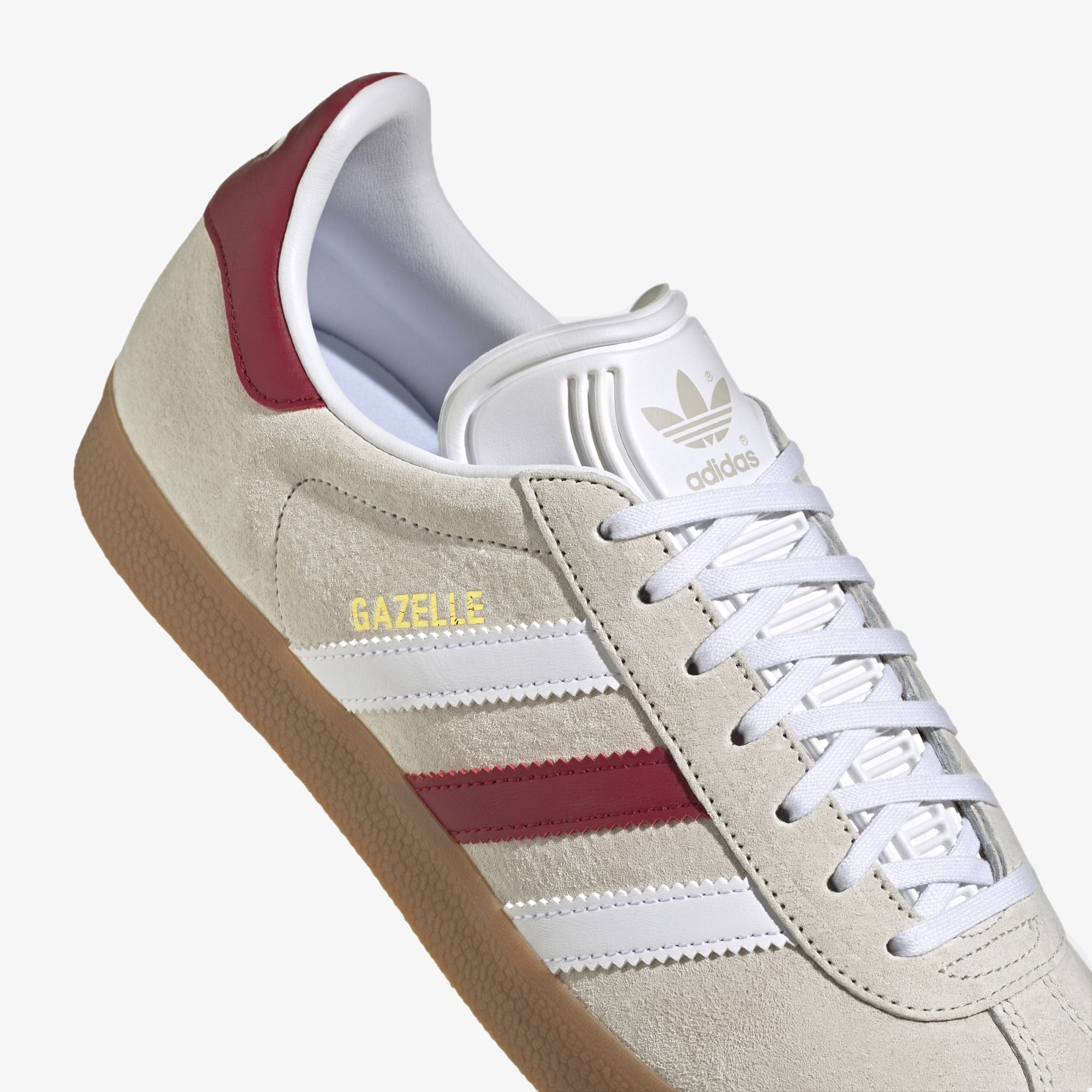 Adidas Originals | GAZELLE { ALUMINIUM/WHITE/BURGUNDY - view 3
