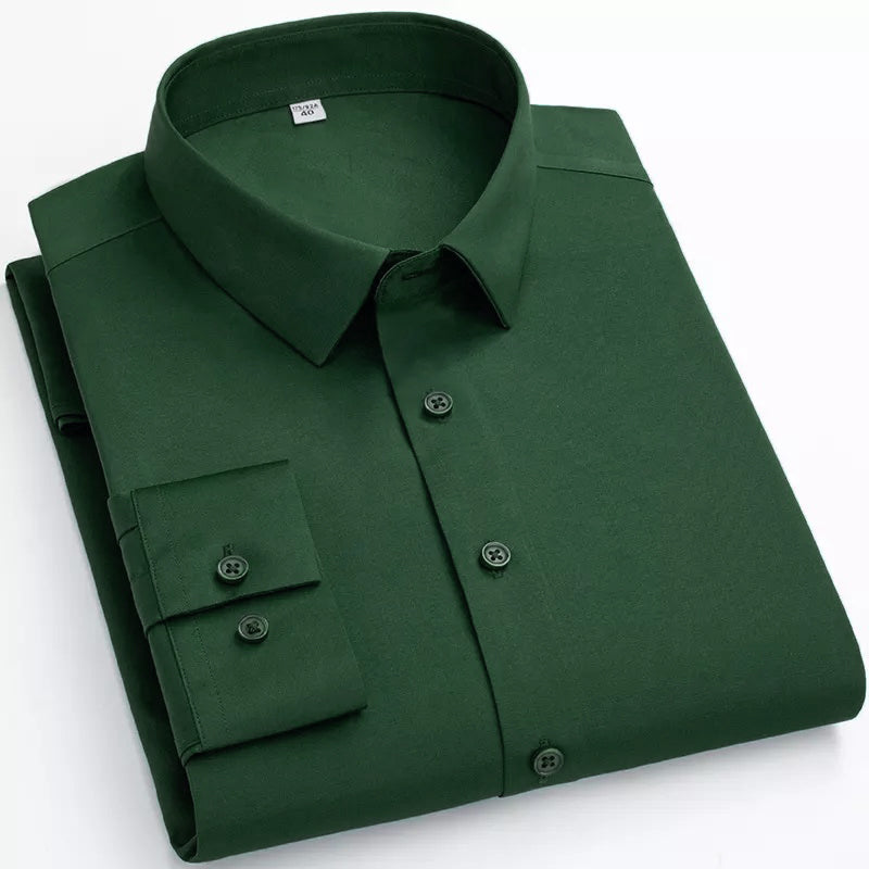 BlackTree Premium Cotton Blend Solid Shirts (Bottle Green)