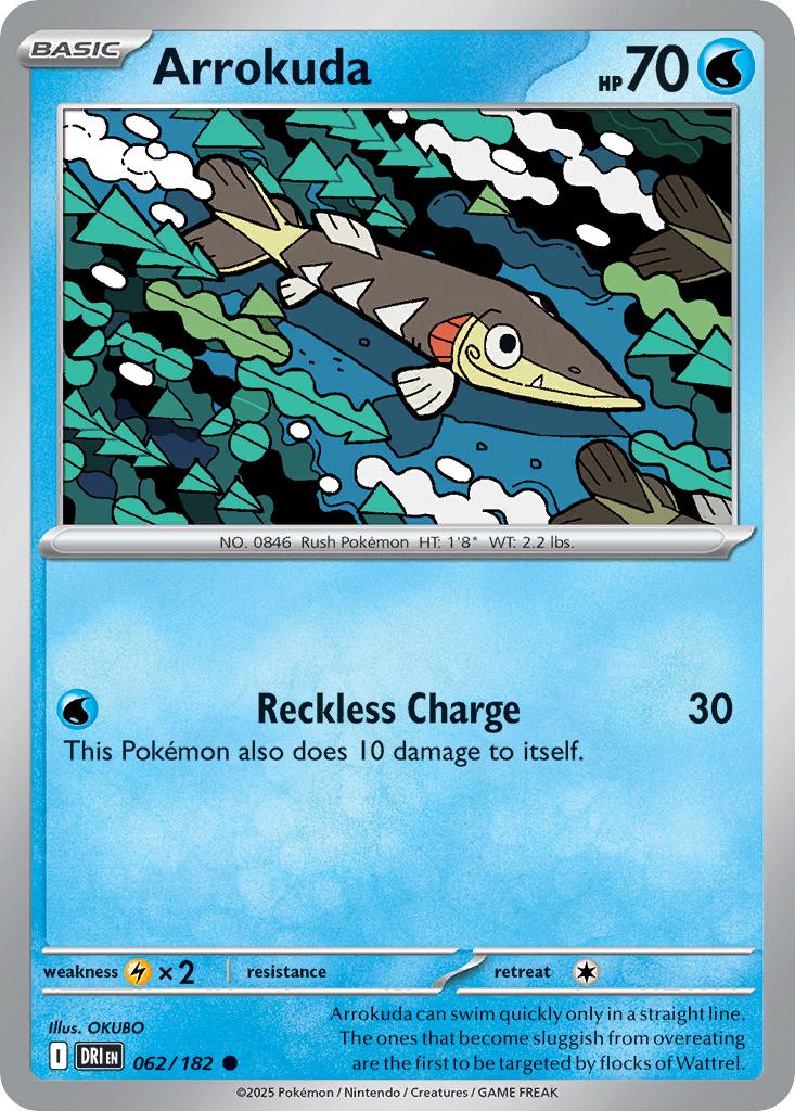 Common sv10-062 non-holo – Pokémon Arrokuda - 062/182 - Common [sv10-062] [Non-Holo]
