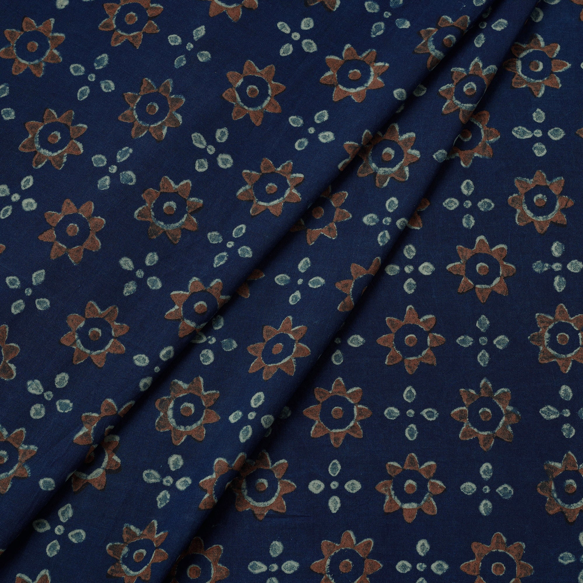 HAVELI CHRONICLES Blue - Akola Hand Block Printed Cotton Fabric - view 2