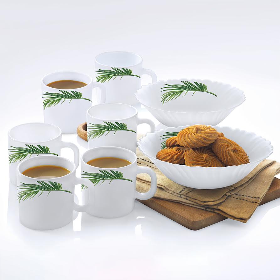 My Borosil Larah by Borosil Crescent Snack Set w Mugs