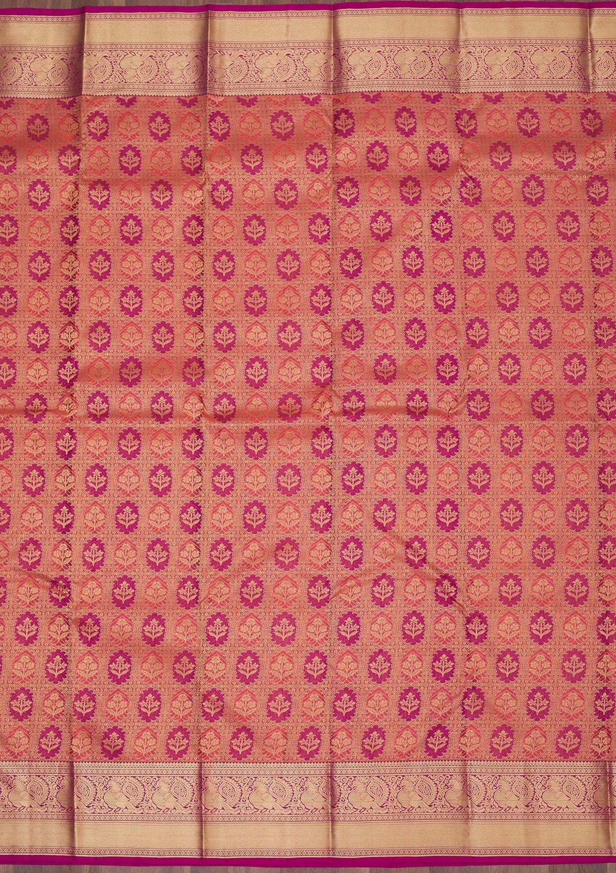 Koskii Peach Zariwork Pure Silk Saree – Women's - view 6