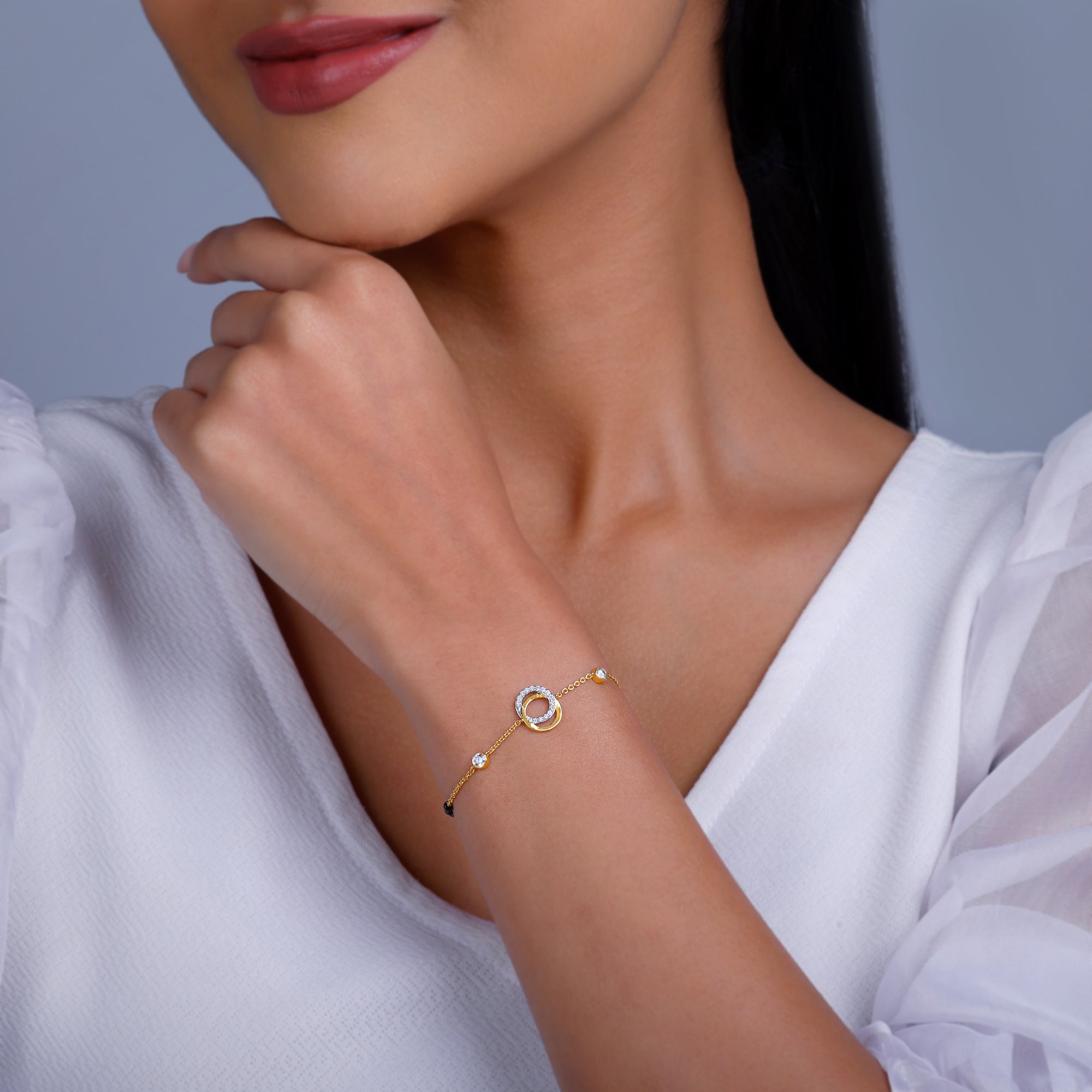 GIVA Jewellery Gold Aditi Diamond Mangalsutra Bracelet - view 3