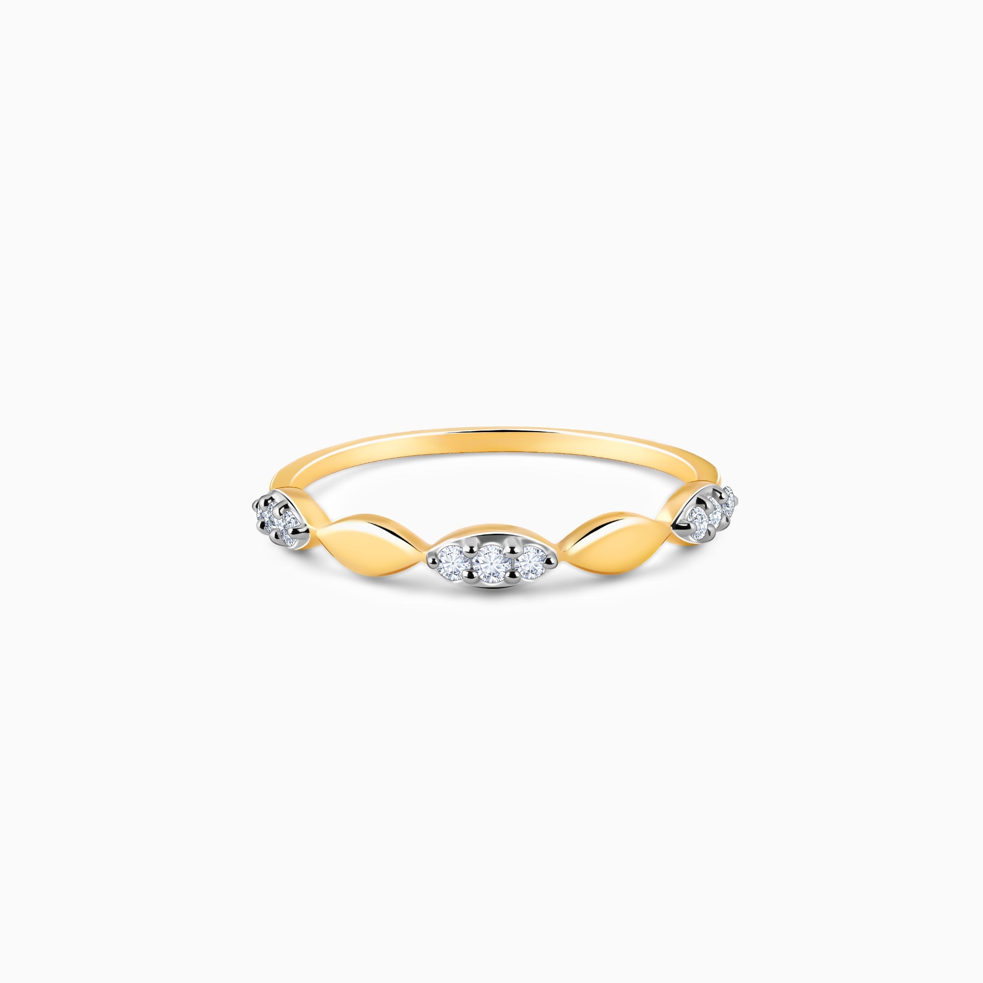 GIVA Jewellery Gold Folio Diamond Ring