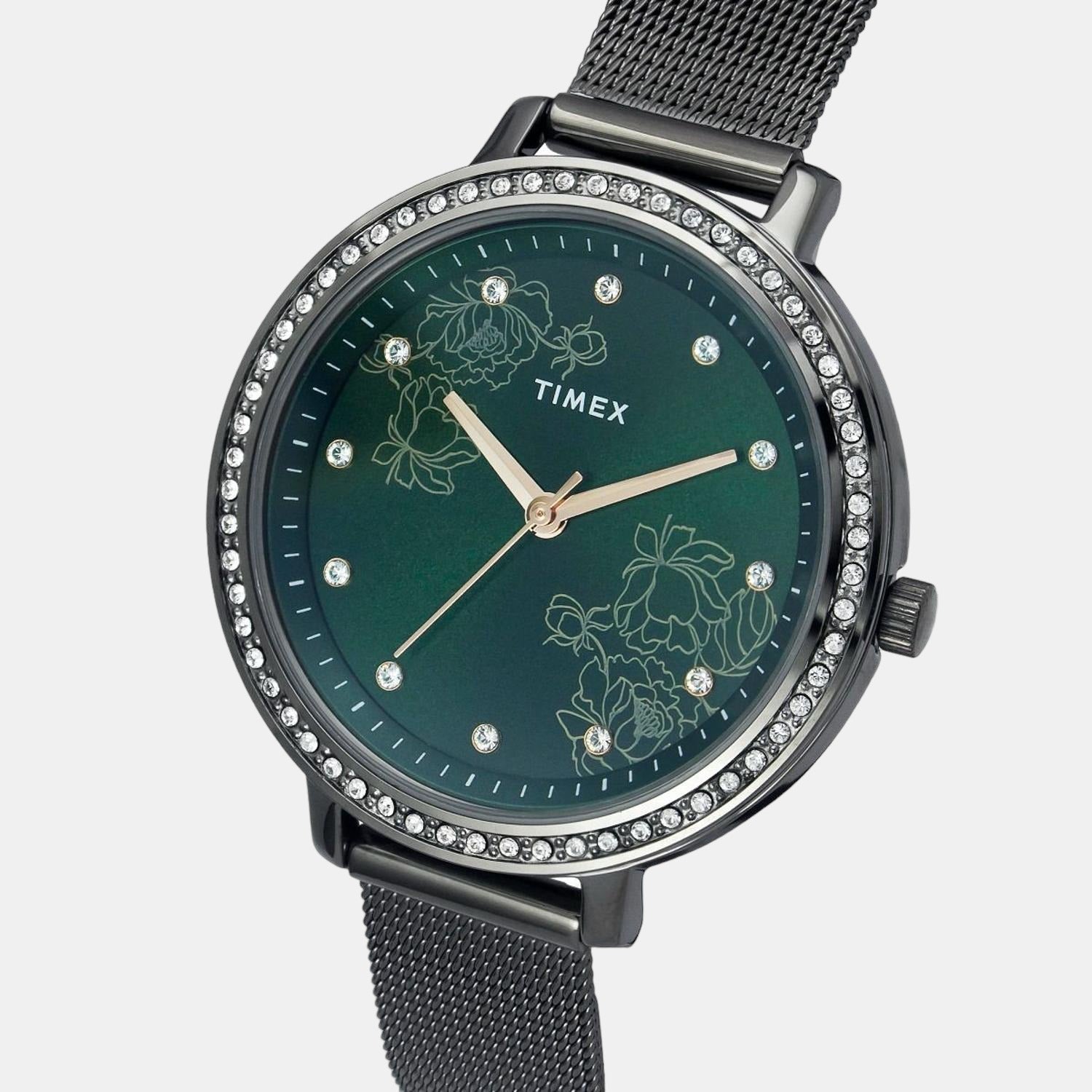 Timex Fashion Women Quartz Green Dial Analog Stainless Steel Watch TWEL14704 - view 3