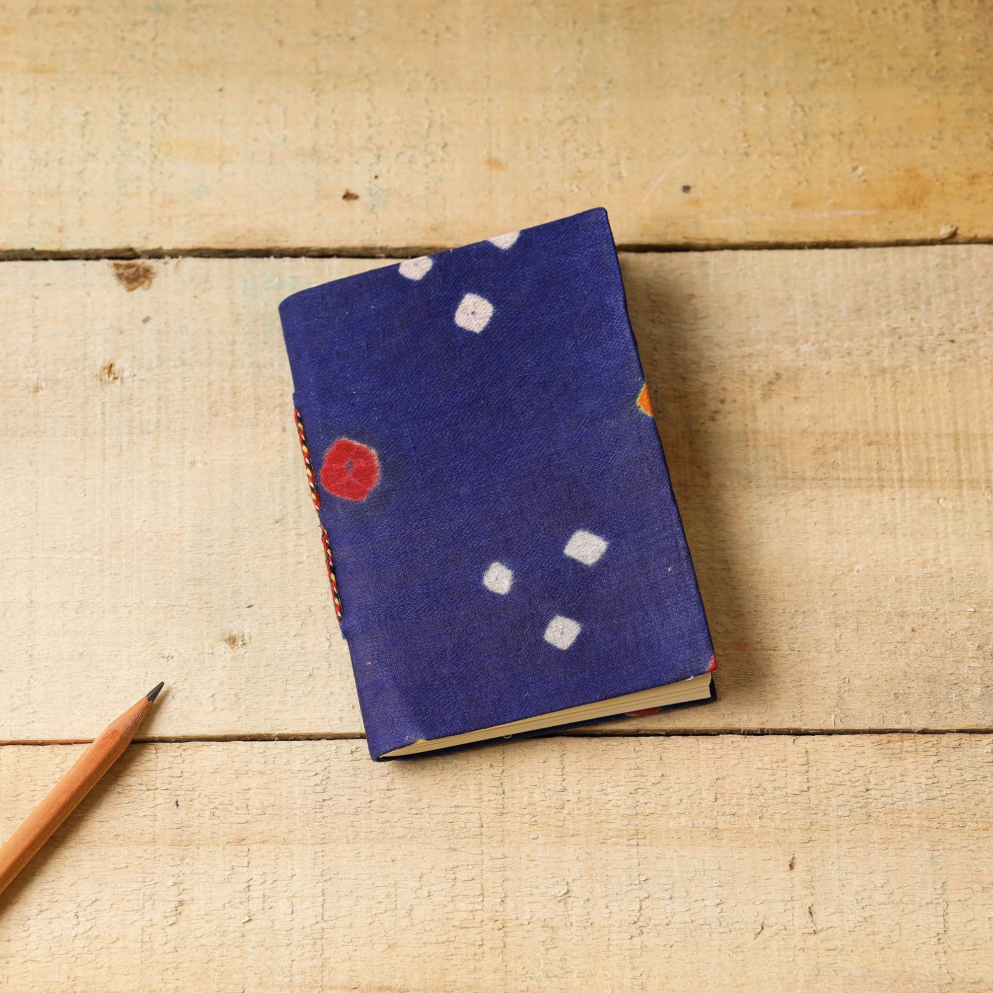 BINDAAS UNLIMITED Blue - Bandhani Cover Handmade Paper Notebook (5 x 3.5 in)
